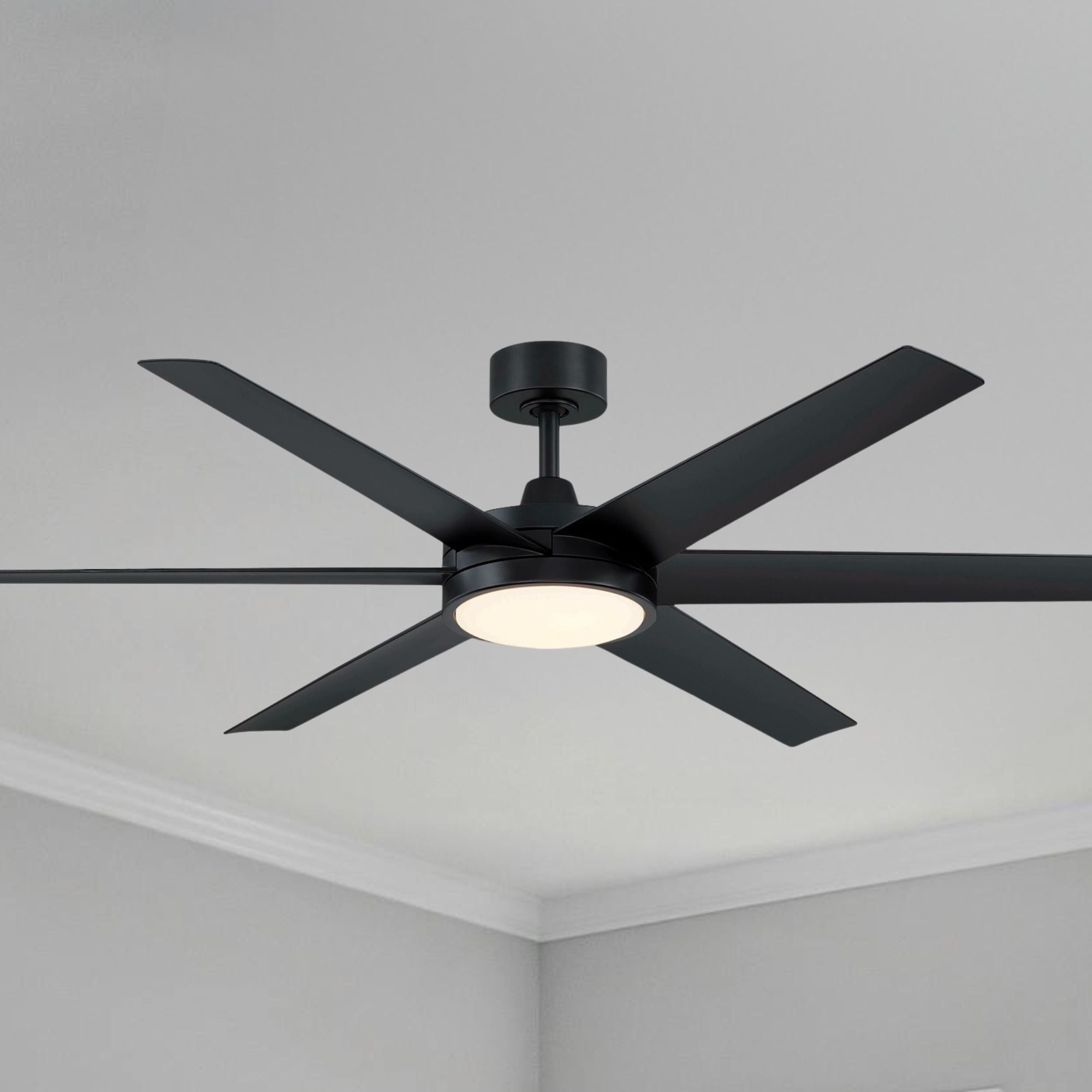 Brawn 64" Black Outdoor Smart Ceiling Fan with LED CCT Select Light Kit and Remote