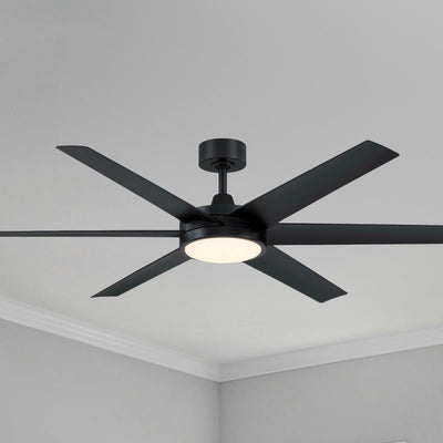 Fanimation Brawn 64 in Outdoor Smart LED Ceiling Fan DC Motor Black