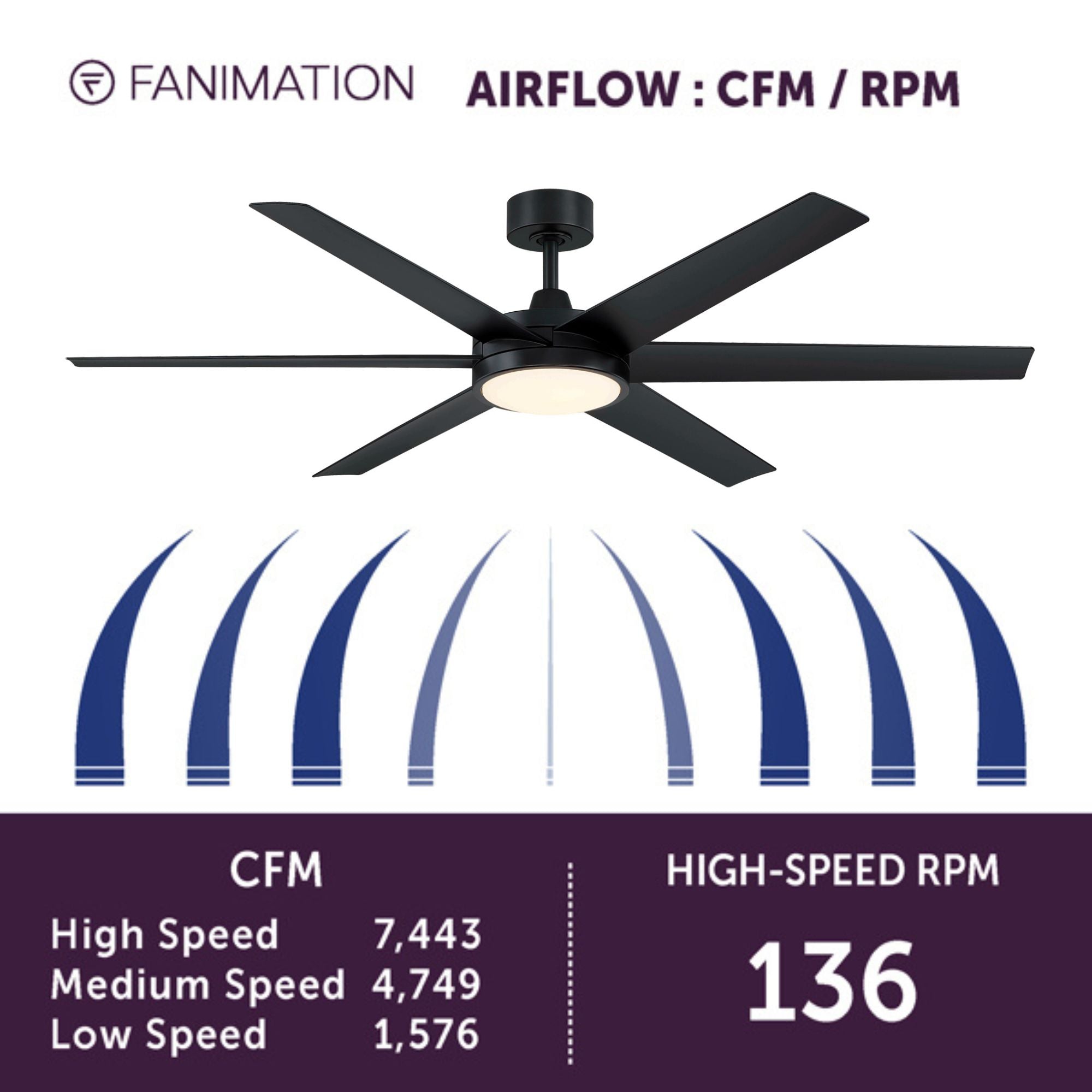 Brawn 64" Black Outdoor Smart Ceiling Fan with LED CCT Select Light Kit and Remote