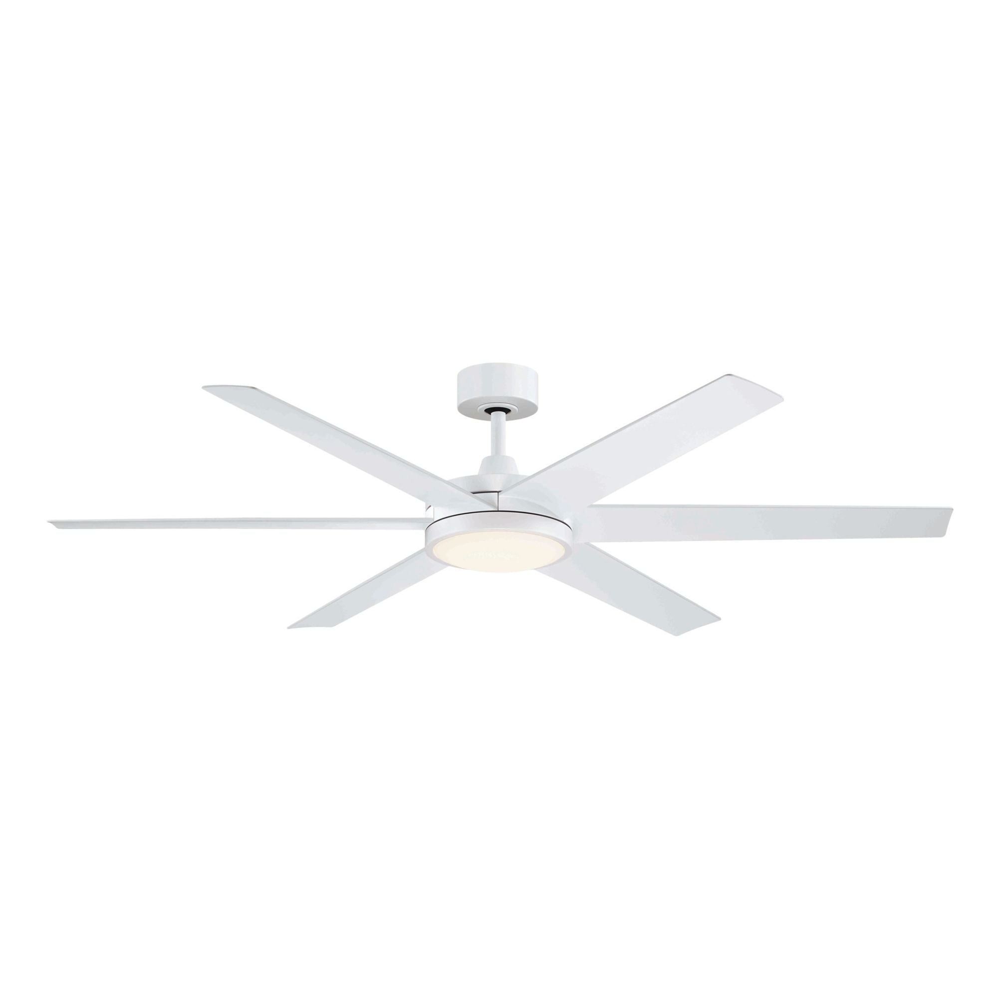 Brawn 64" Matte White Outdoor Smart Ceiling Fan with LED CCT Select Light Kit and Remote
