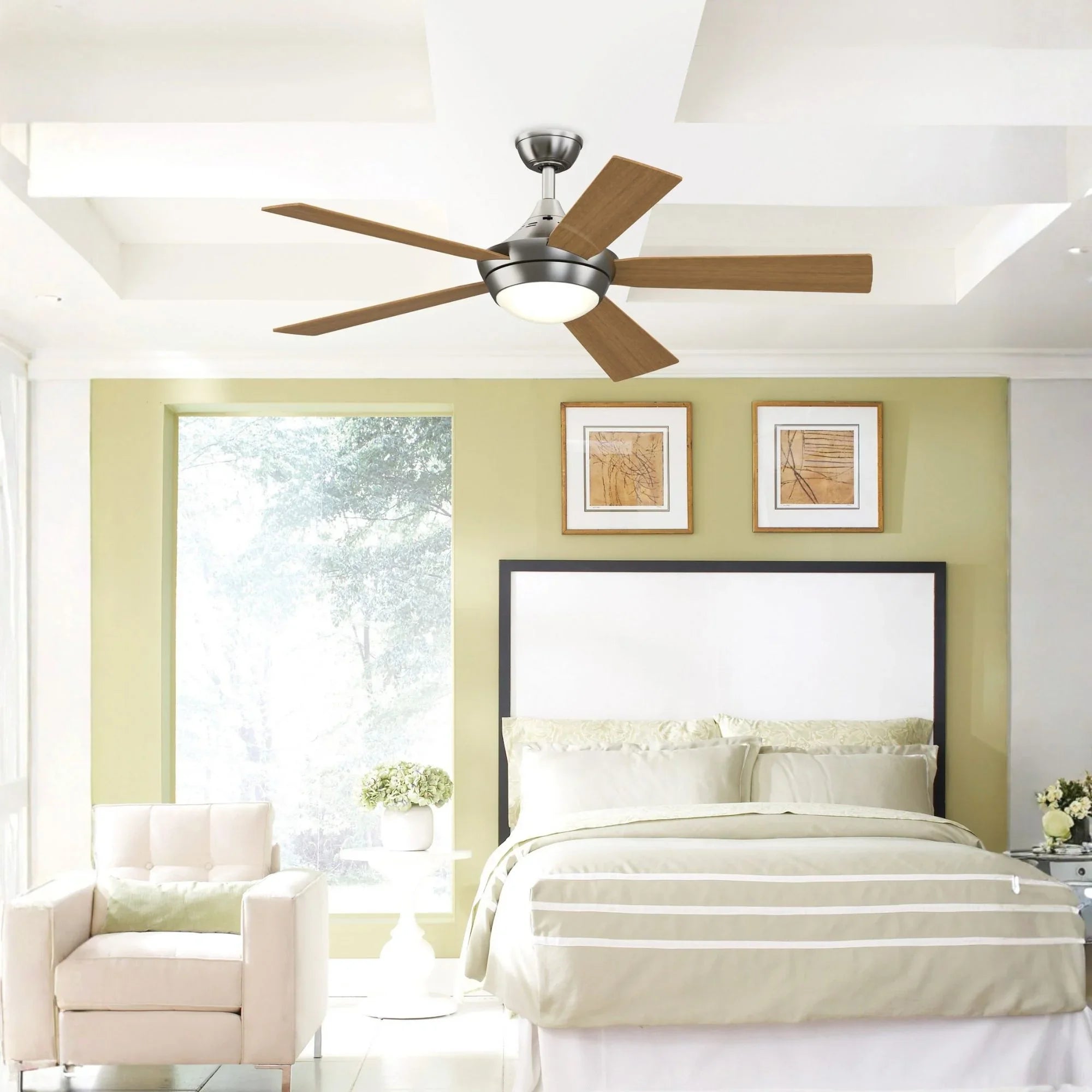 Celano V2 52" Brushed Nickel LED Ceiling Fan with Remote