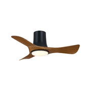 Corke 36" Black & Koa Flush Mount Ceiling Fan with LED Light DC Motor