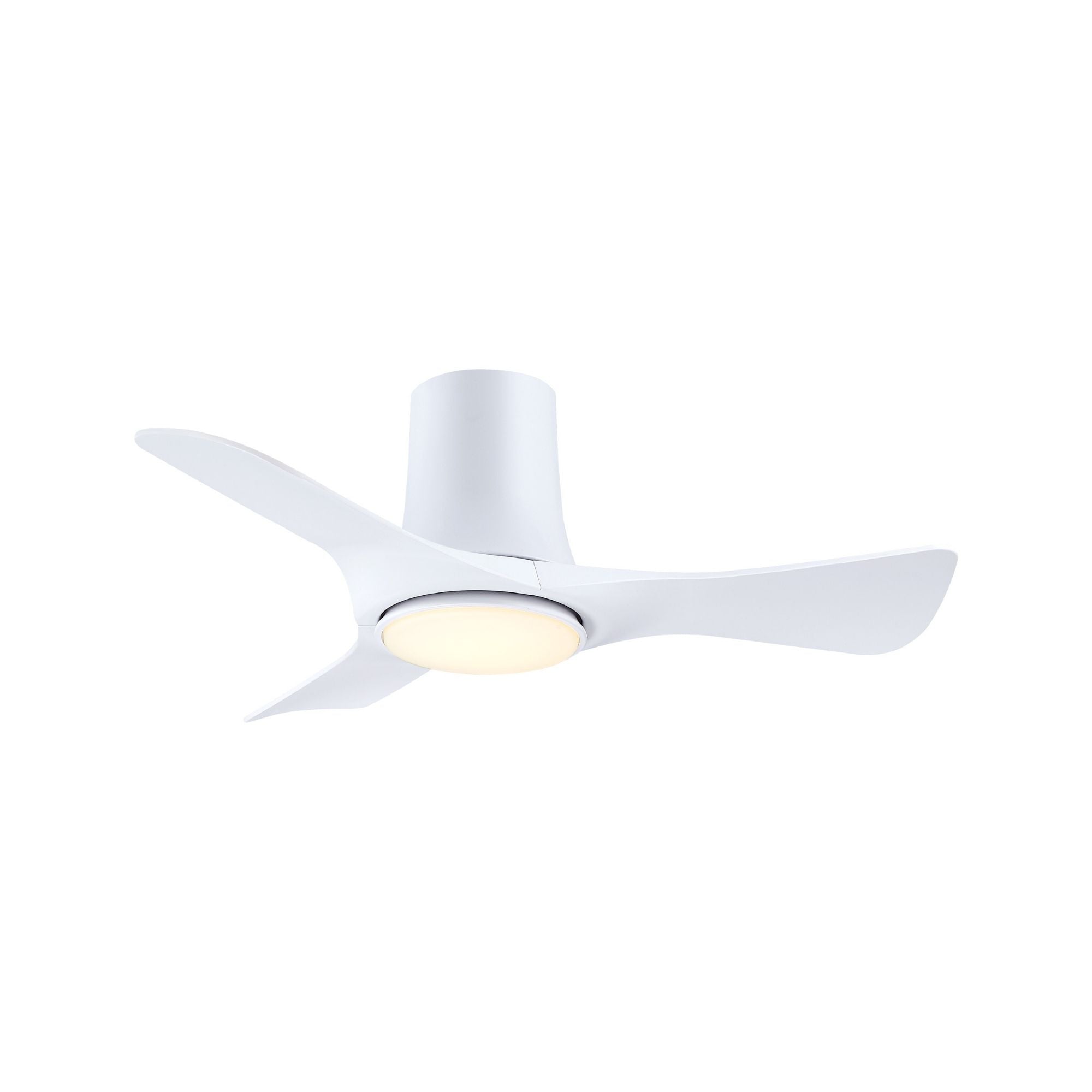 Corke 36" Matte White Flush Mount Ceiling Fan with LED Light DC Motor