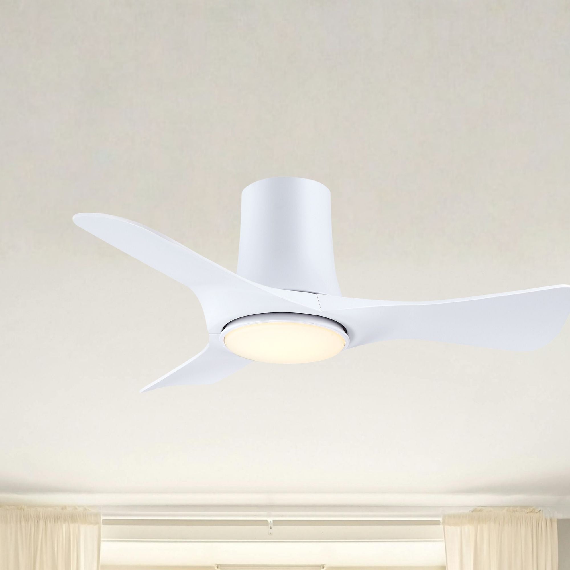 Fanimation Corke Flush Mount Ceiling Fan with LED Light DC Motor