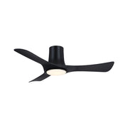 Corke 44" Black Flush Mount Ceiling Fan with LED Light DC Motor