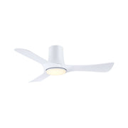 Corke 44" Matte White Flush Mount Ceiling Fan with LED Light DC Motor