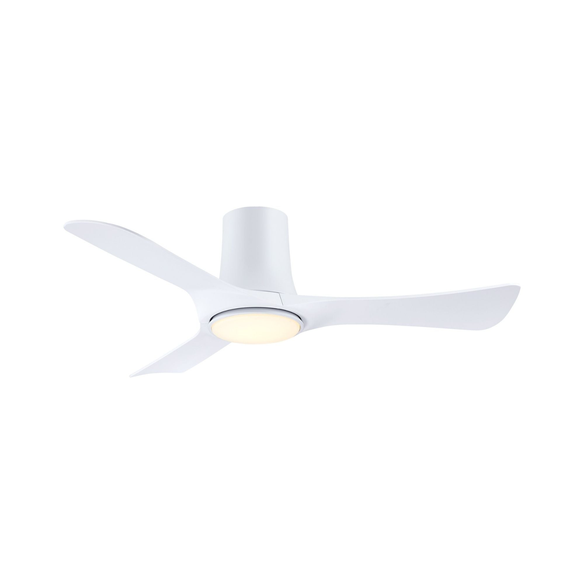Corke 44" Matte White Flush Mount Ceiling Fan with LED Light DC Motor