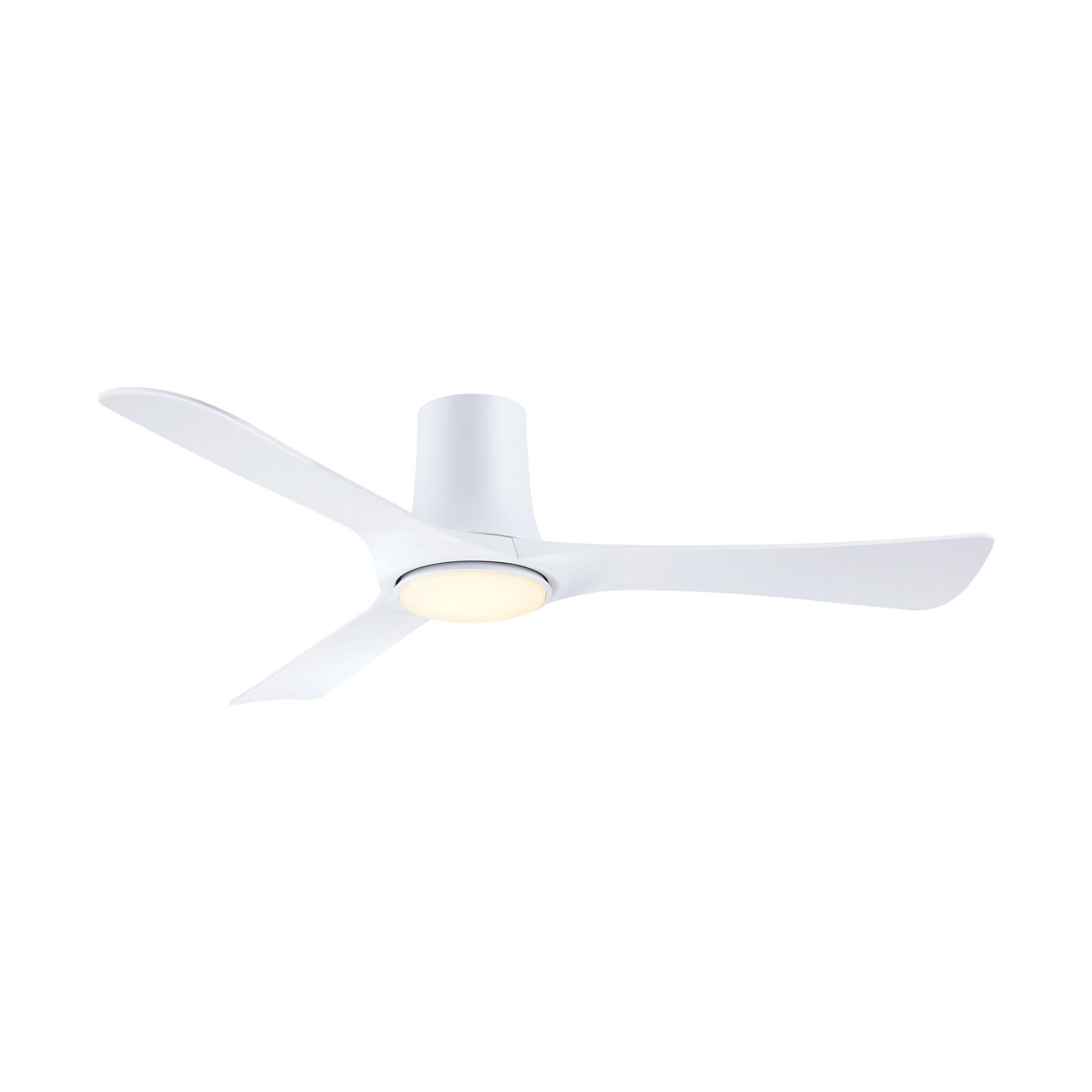 Corke 52" Matte White Flush Mount Ceiling Fan with LED Light DC Motor