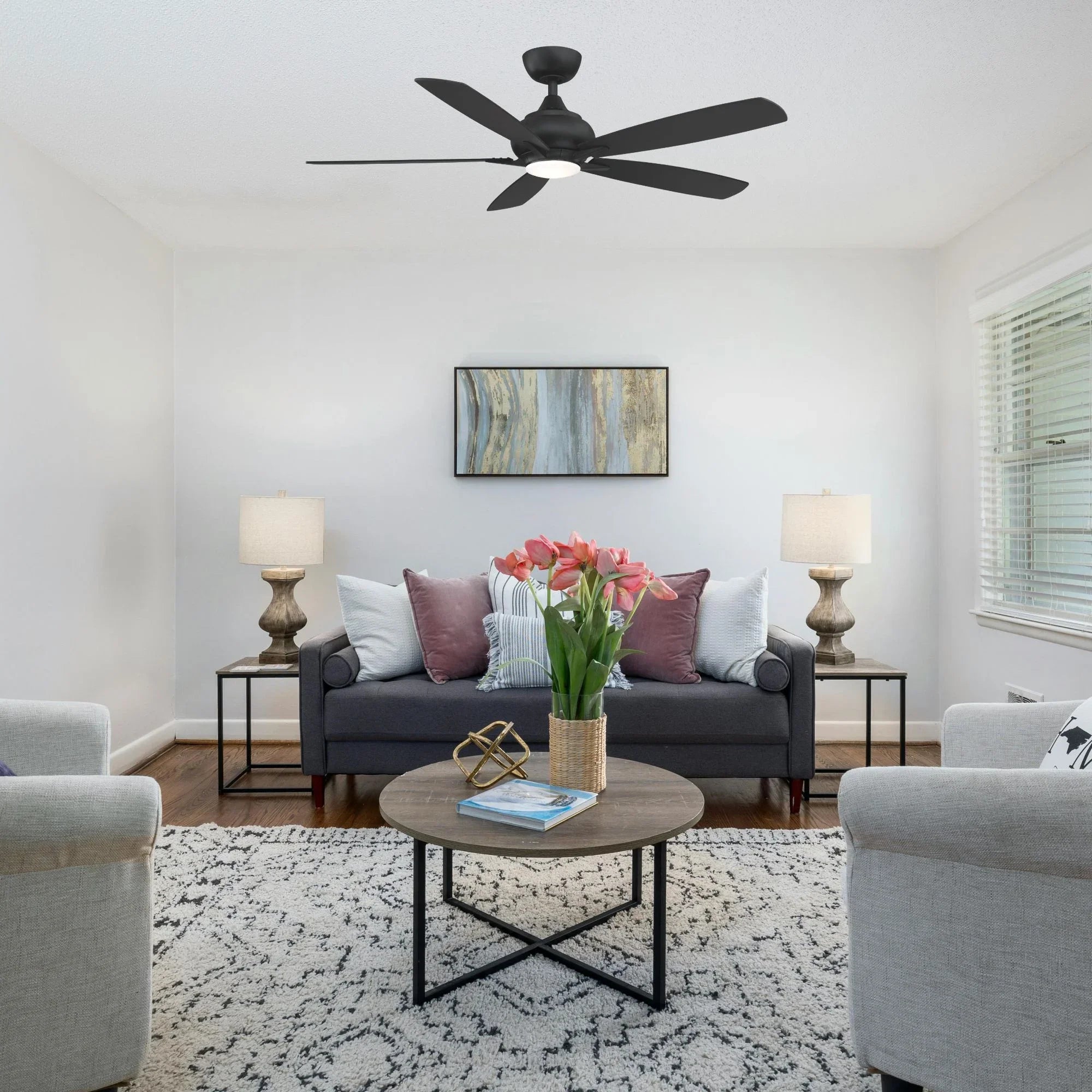 Doren 52" Black LED Ceiling Fan with Remote
