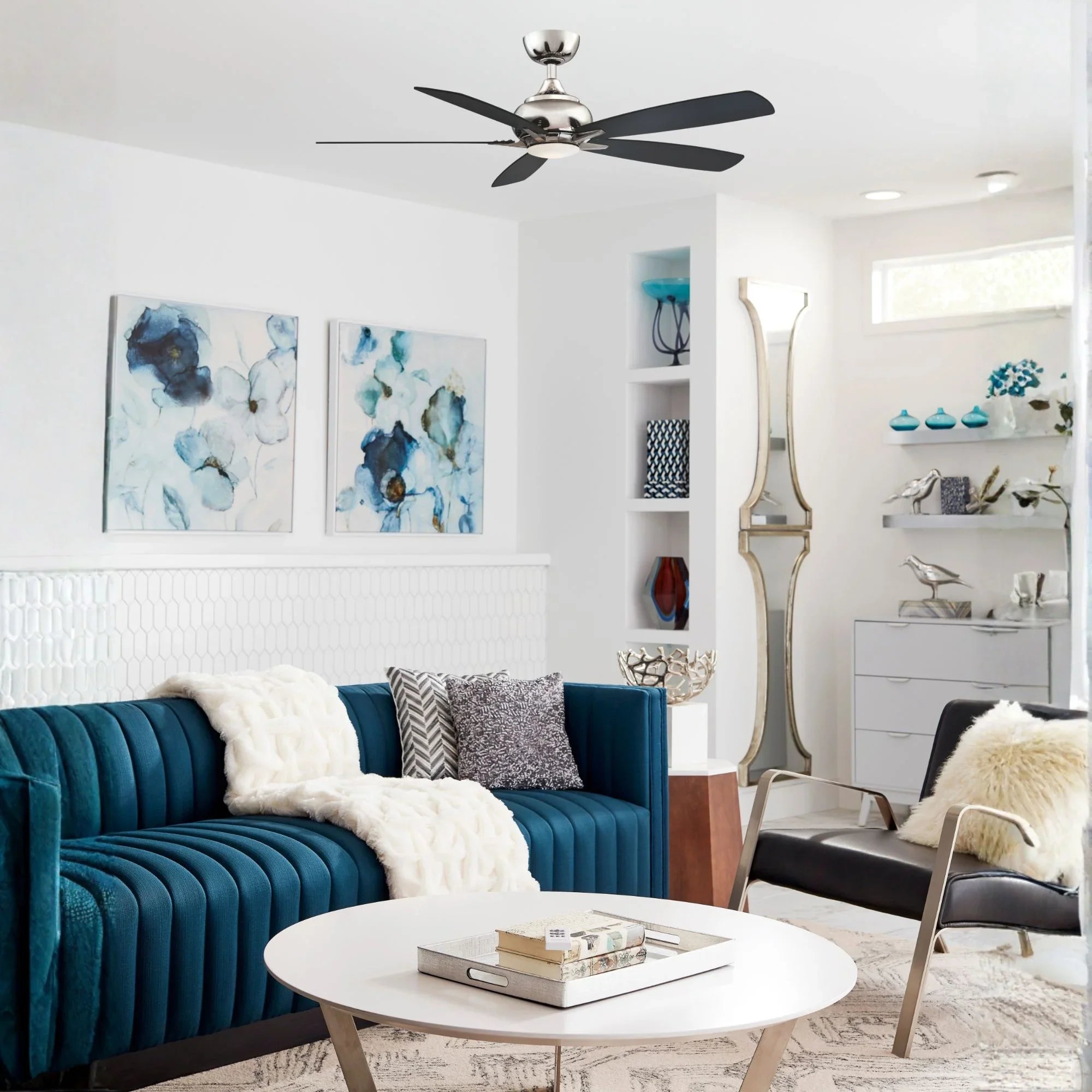 Doren 52" Polished Nickel LED Ceiling Fan with Remote