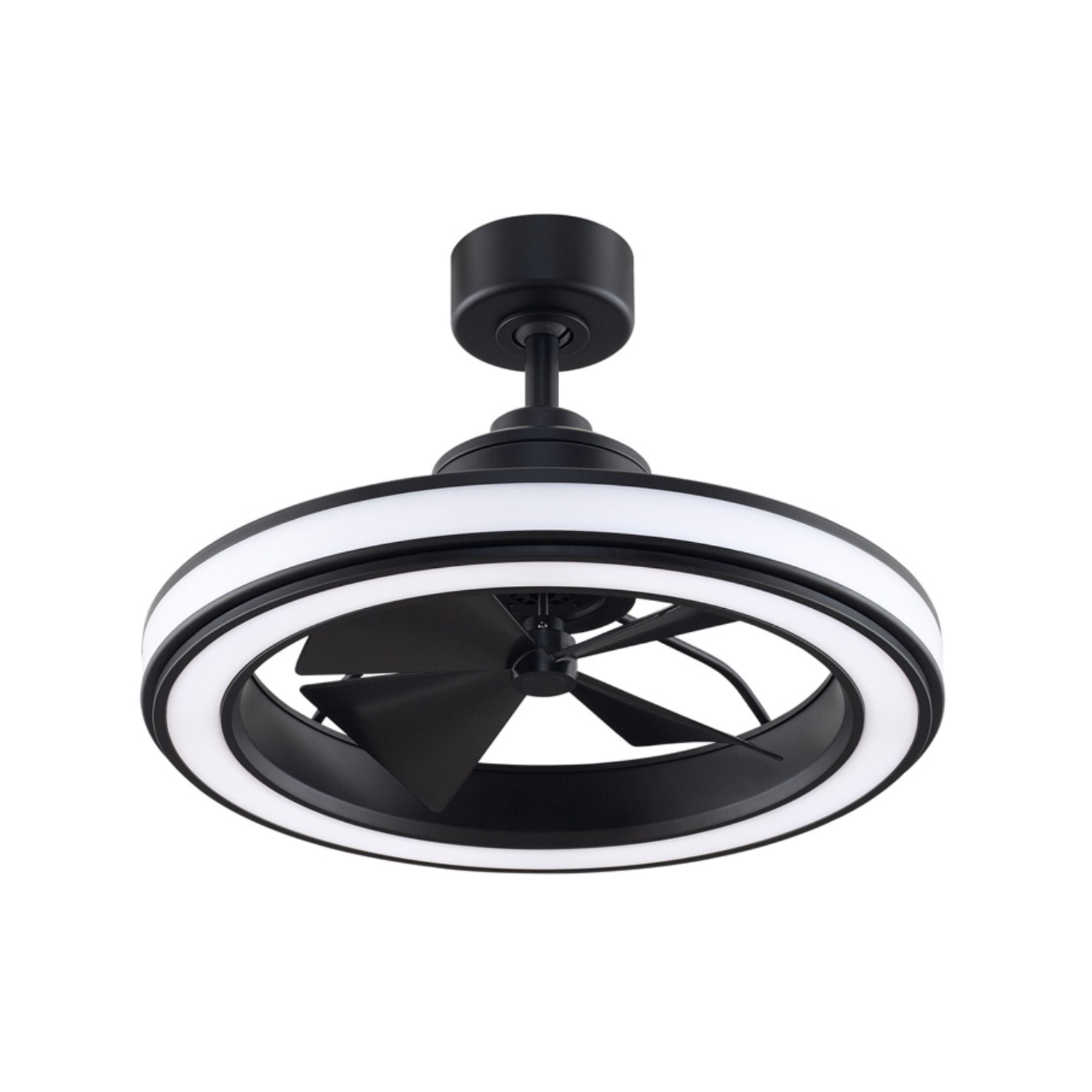 Gleam 24" Black Damp Rated Modern Chandelier Ceiling Fan with Light and Remote