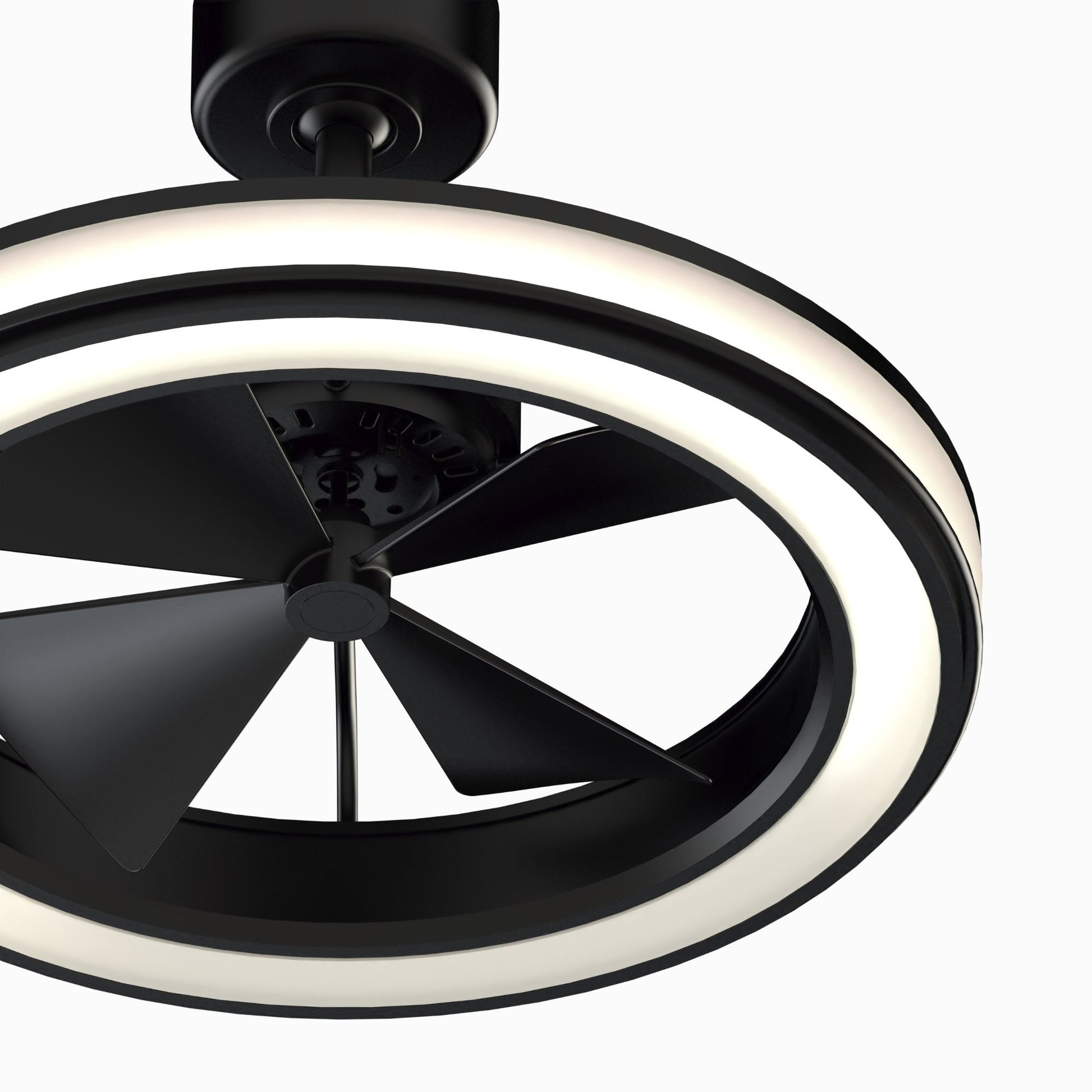Fanimation - Gleam 24" Black Damp Rated Modern Chandelier Ceiling Fan with Light and Remote | Bees Lighting
