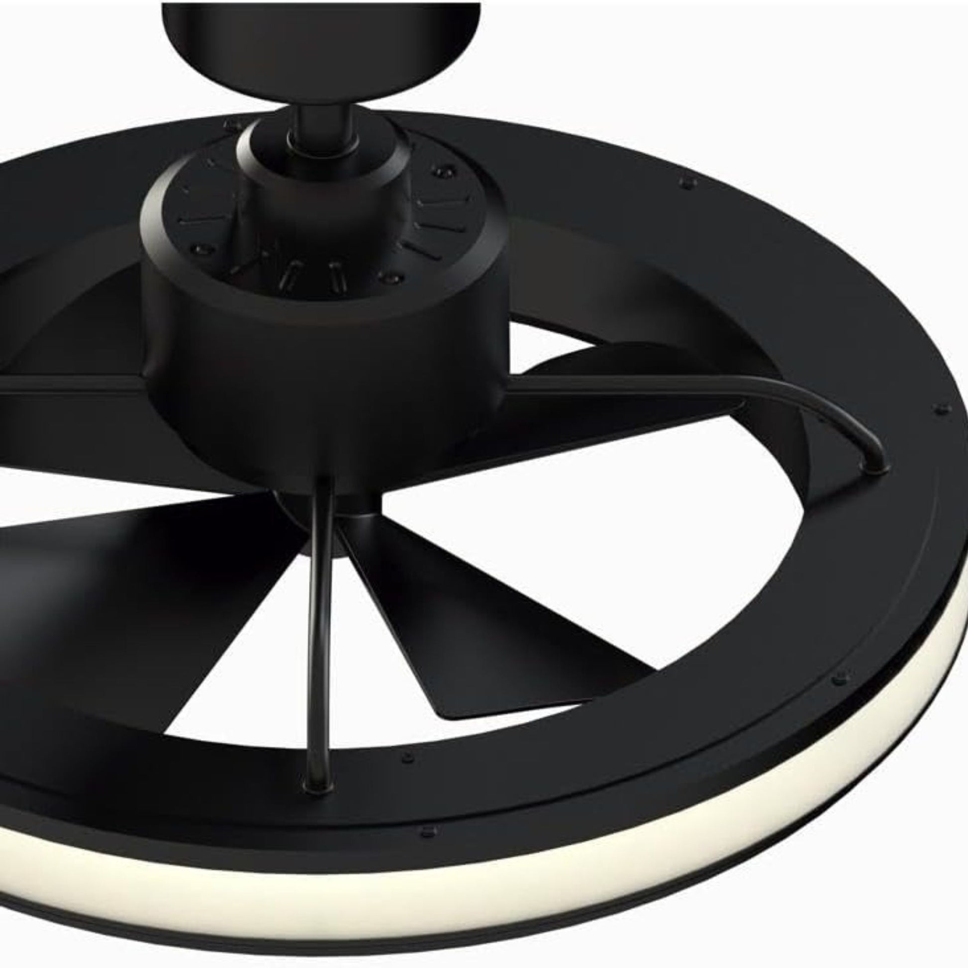 Fanimation - Gleam 24" Black Damp Rated Modern Chandelier Ceiling Fan with Light and Remote | Bees Lighting