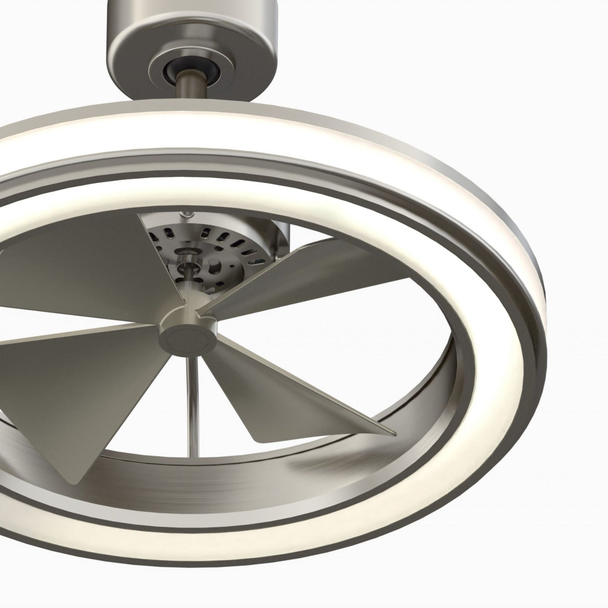Fanimation - Gleam 24" Brushed Nickel Damp Rated Modern Chandelier Ceiling Fan with Light and Remote | Bees Lighting