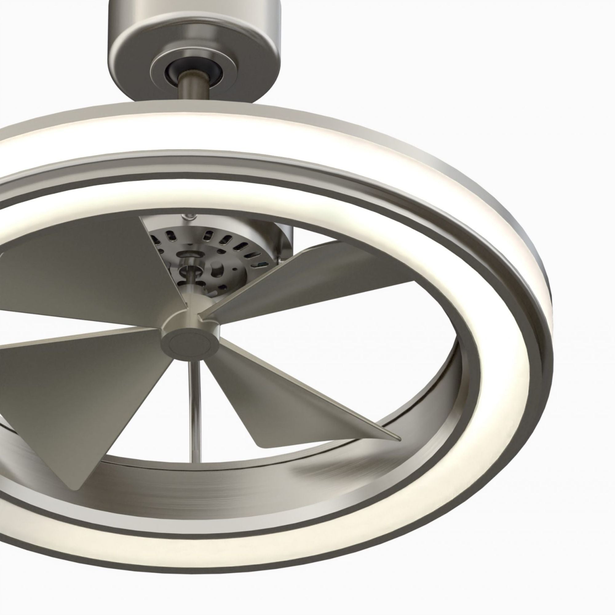 Fanimation - Gleam 24" Brushed Nickel Damp Rated Modern Chandelier Ceiling Fan with Light and Remote | Bees Lighting
