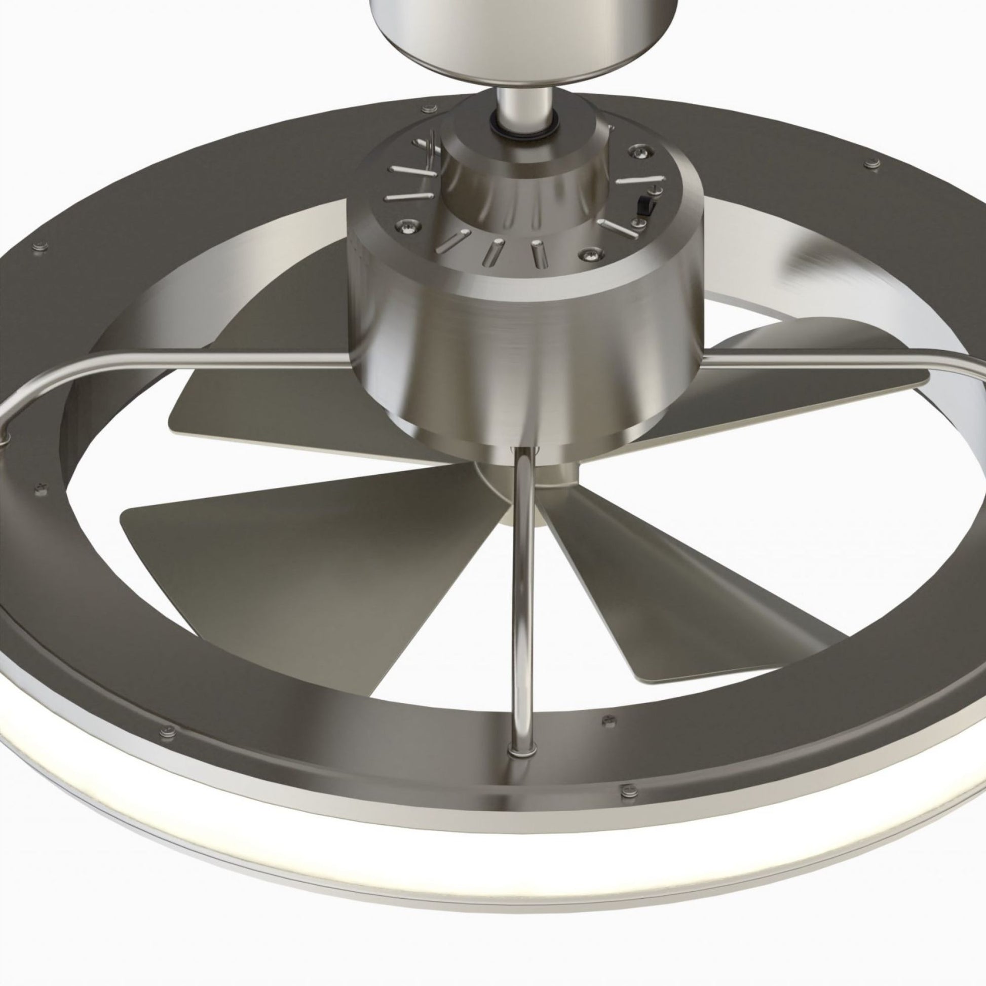 Fanimation - Gleam 24" Brushed Nickel Damp Rated Modern Chandelier Ceiling Fan with Light and Remote | Bees Lighting