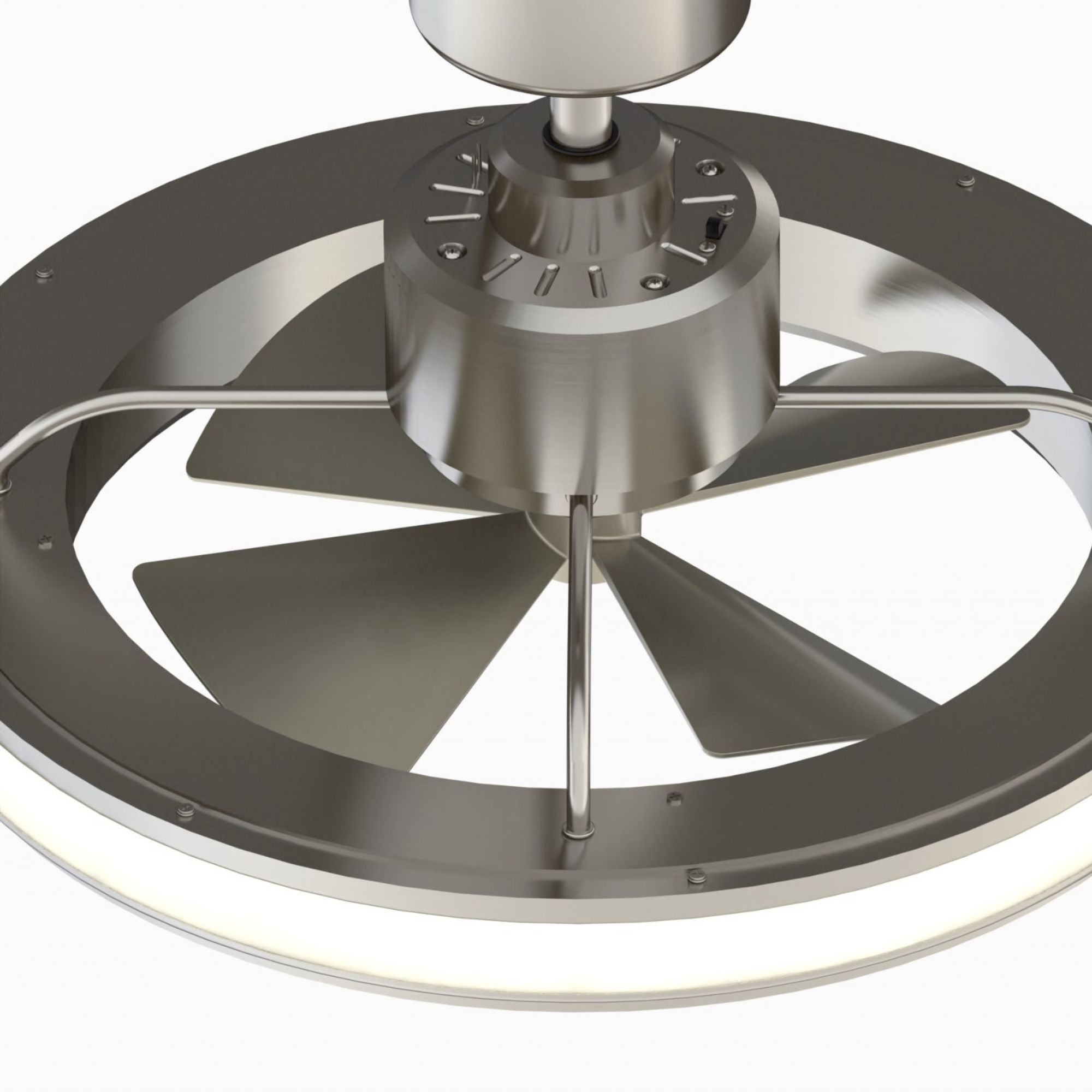 Fanimation - Gleam 24" Brushed Nickel Damp Rated Modern Chandelier Ceiling Fan with Light and Remote | Bees Lighting