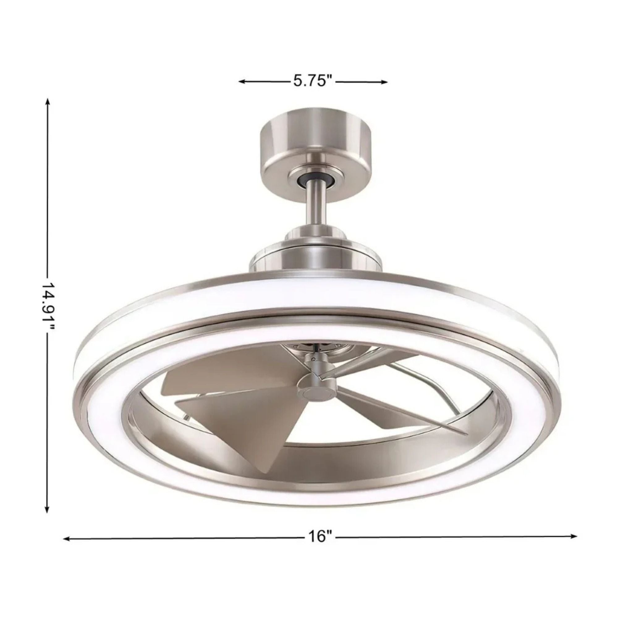 Fanimation - Gleam 24" Brushed Nickel Damp Rated Modern Chandelier Ceiling Fan with Light and Remote | Bees Lighting