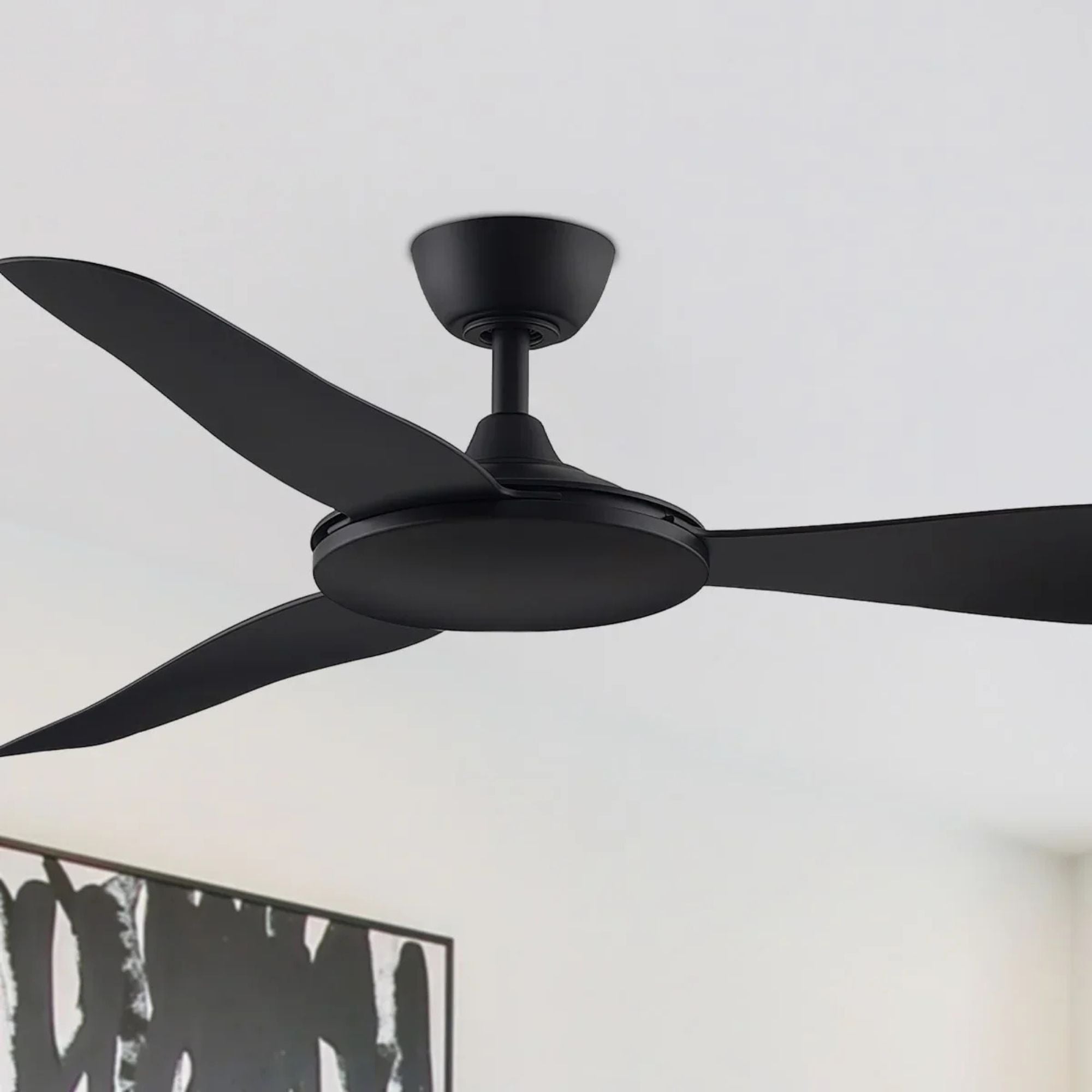 GlideAire 52" Black Modern Ceiling Fan with Remote