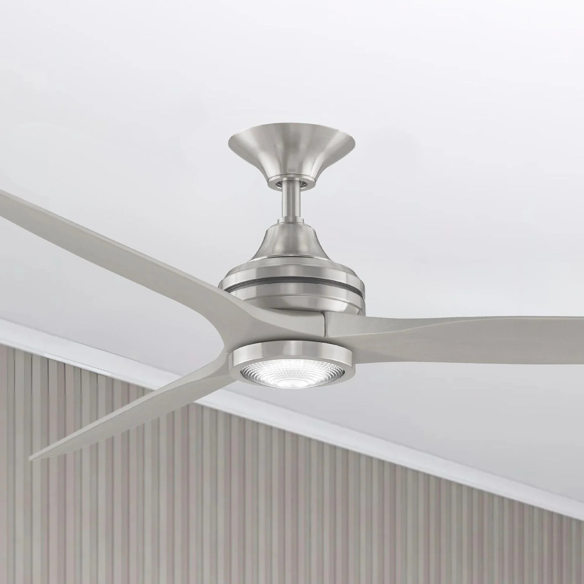 GlideAire 52" Brushed Nickel Modern Ceiling Fan with Remote