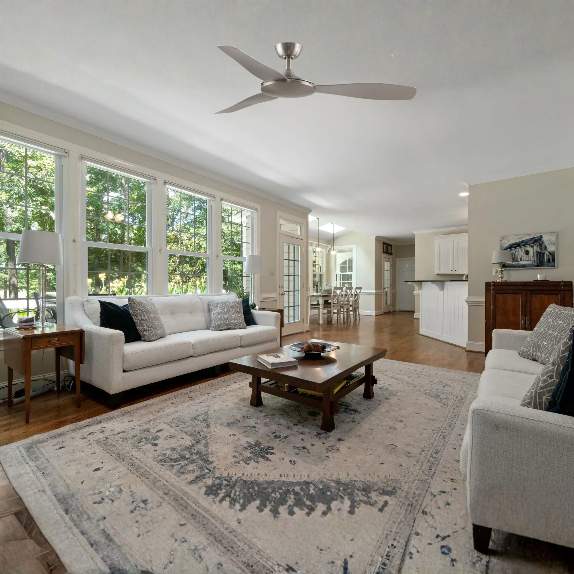 GlideAire 52" Brushed Nickel Modern Ceiling Fan with Remote