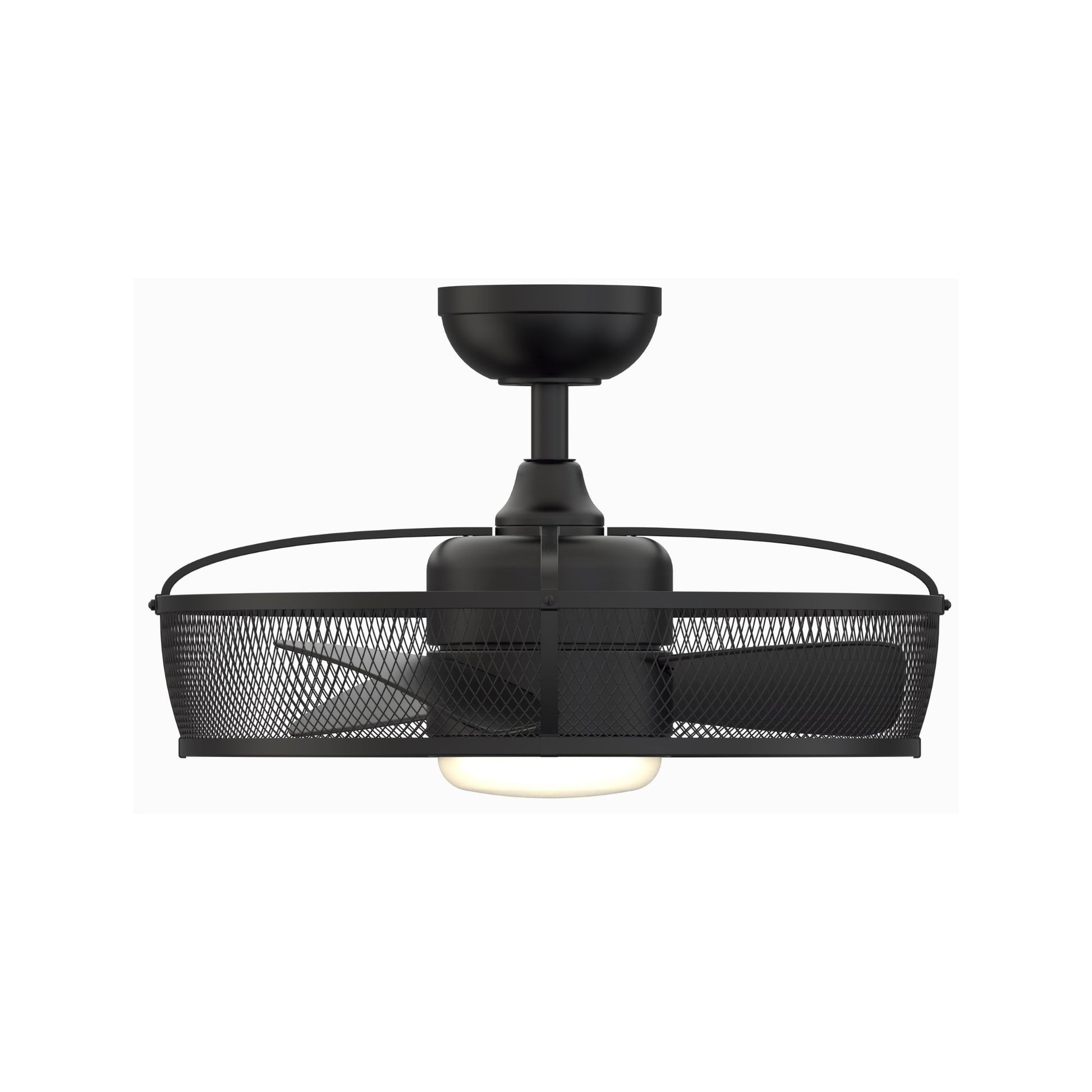 Fanimation - Henry 20" Black Damp Rated Cage Chandelier Ceiling Fan with Light and Remote | Bees Lighting