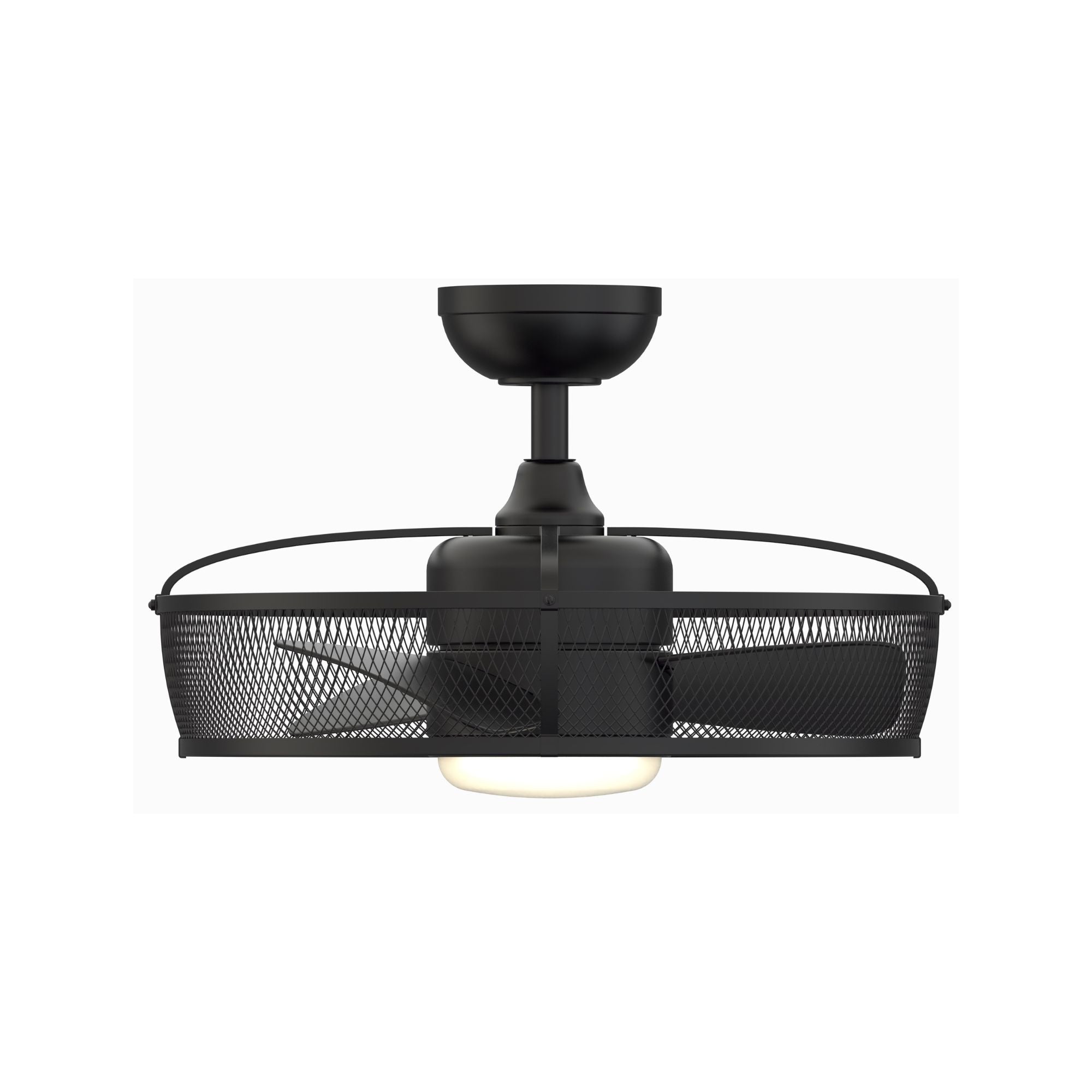 Fanimation - Henry 20" Black Damp Rated Cage Chandelier Ceiling Fan with Light and Remote | Bees Lighting