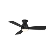 Hugh 44" Black Outdoor LED Hugger Ceiling Fan with Remote
