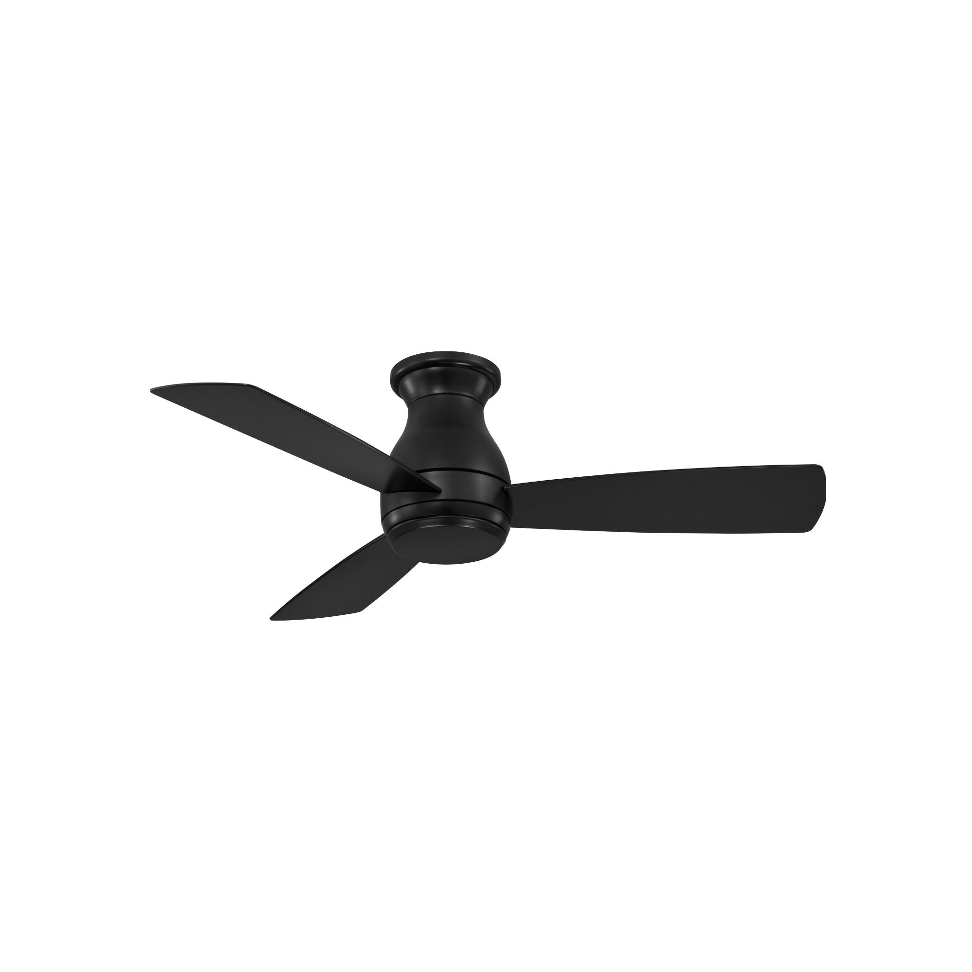 Hugh 44" Black Outdoor LED Hugger Ceiling Fan with Remote