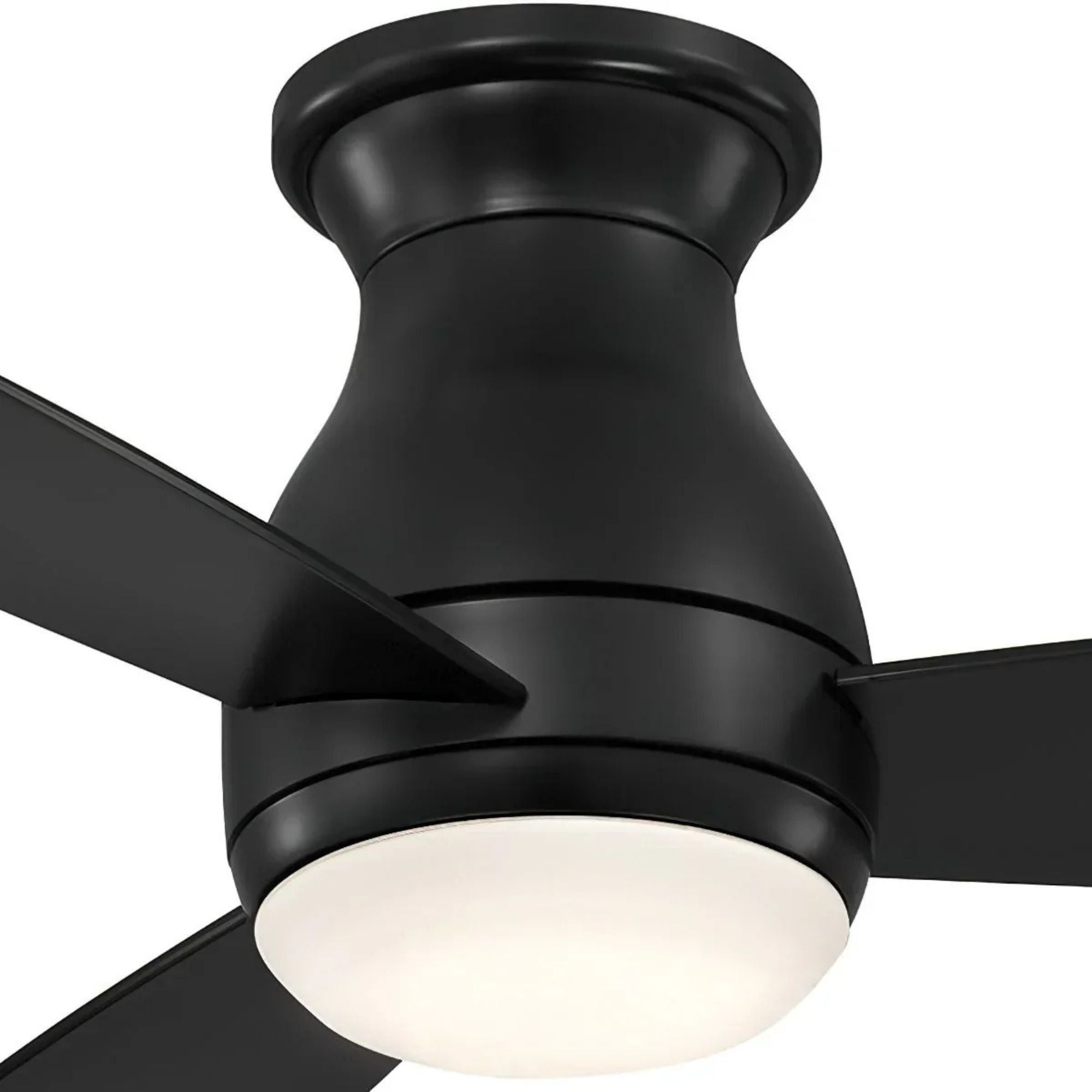 Hugh 44" Black Outdoor LED Hugger Ceiling Fan with Remote