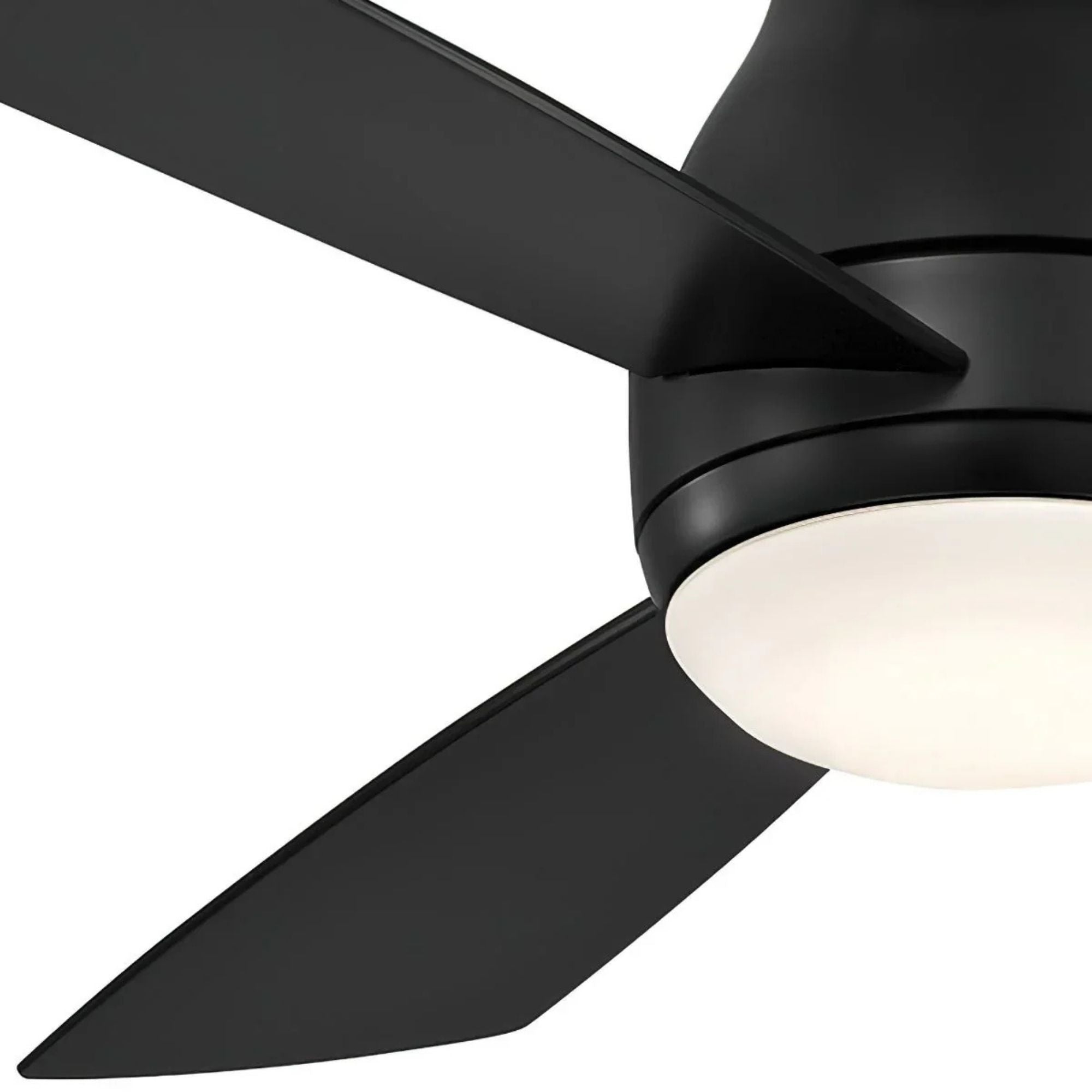 Hugh 44" Black Outdoor LED Hugger Ceiling Fan with Remote