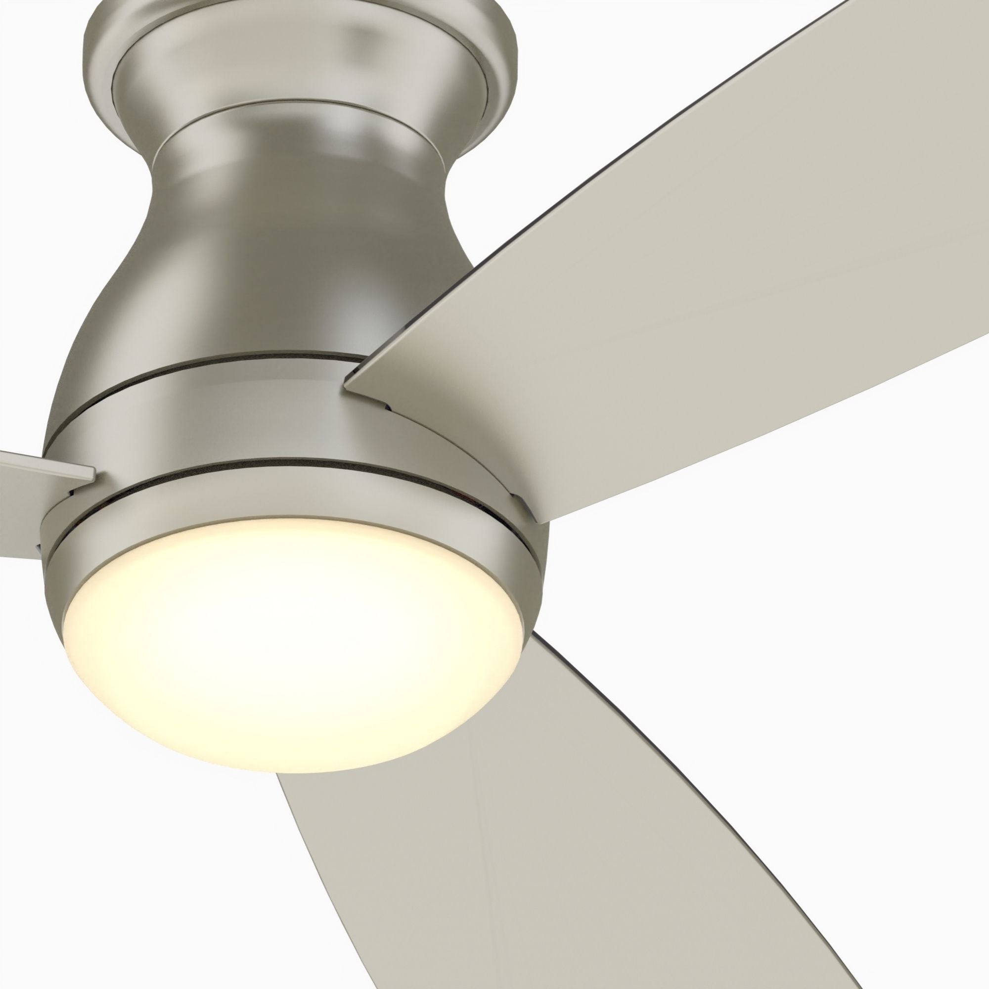 Hugh 44" Brushed Nickel Outdoor LED Hugger Ceiling Fan with Remote