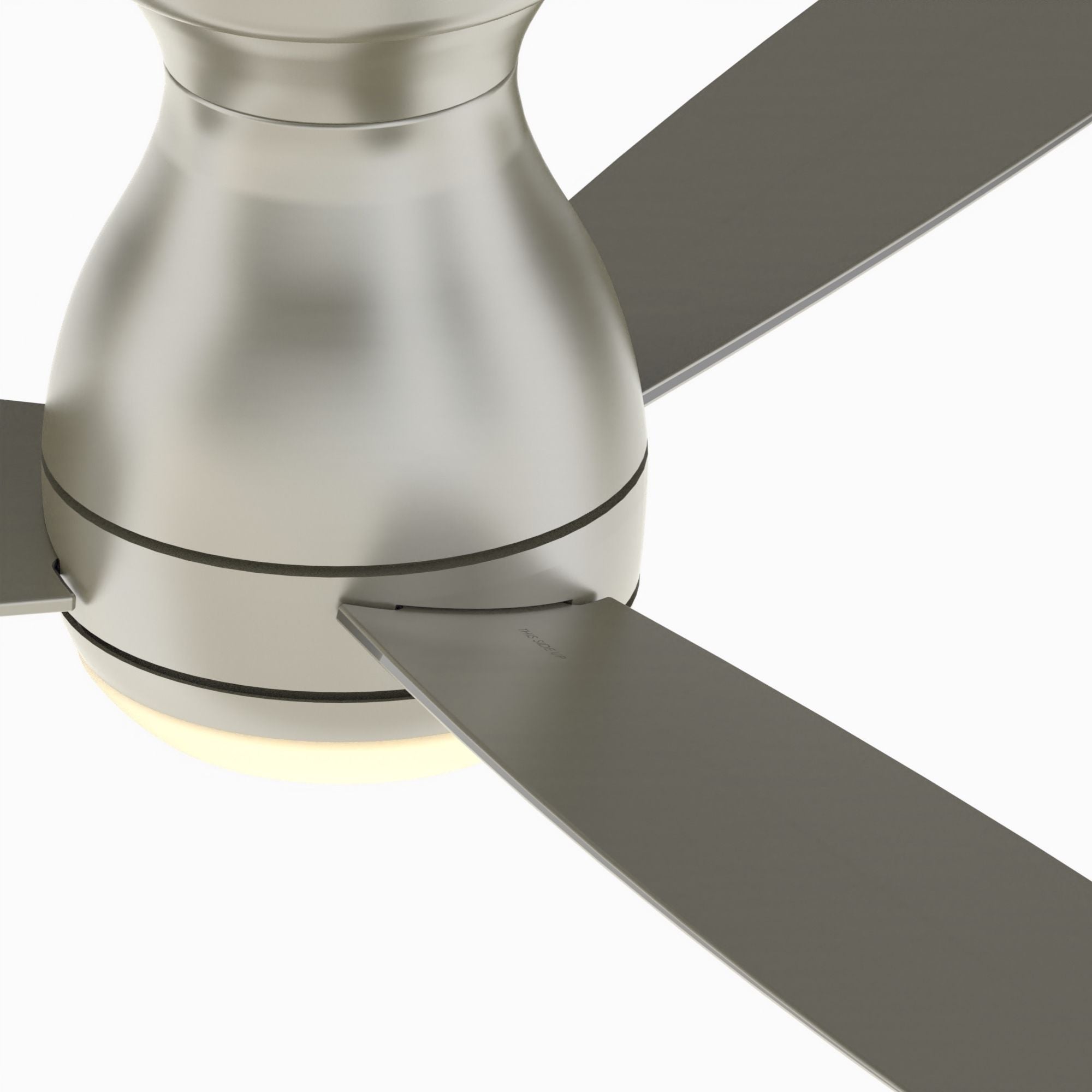 Hugh 44" Brushed Nickel Outdoor LED Hugger Ceiling Fan with Remote