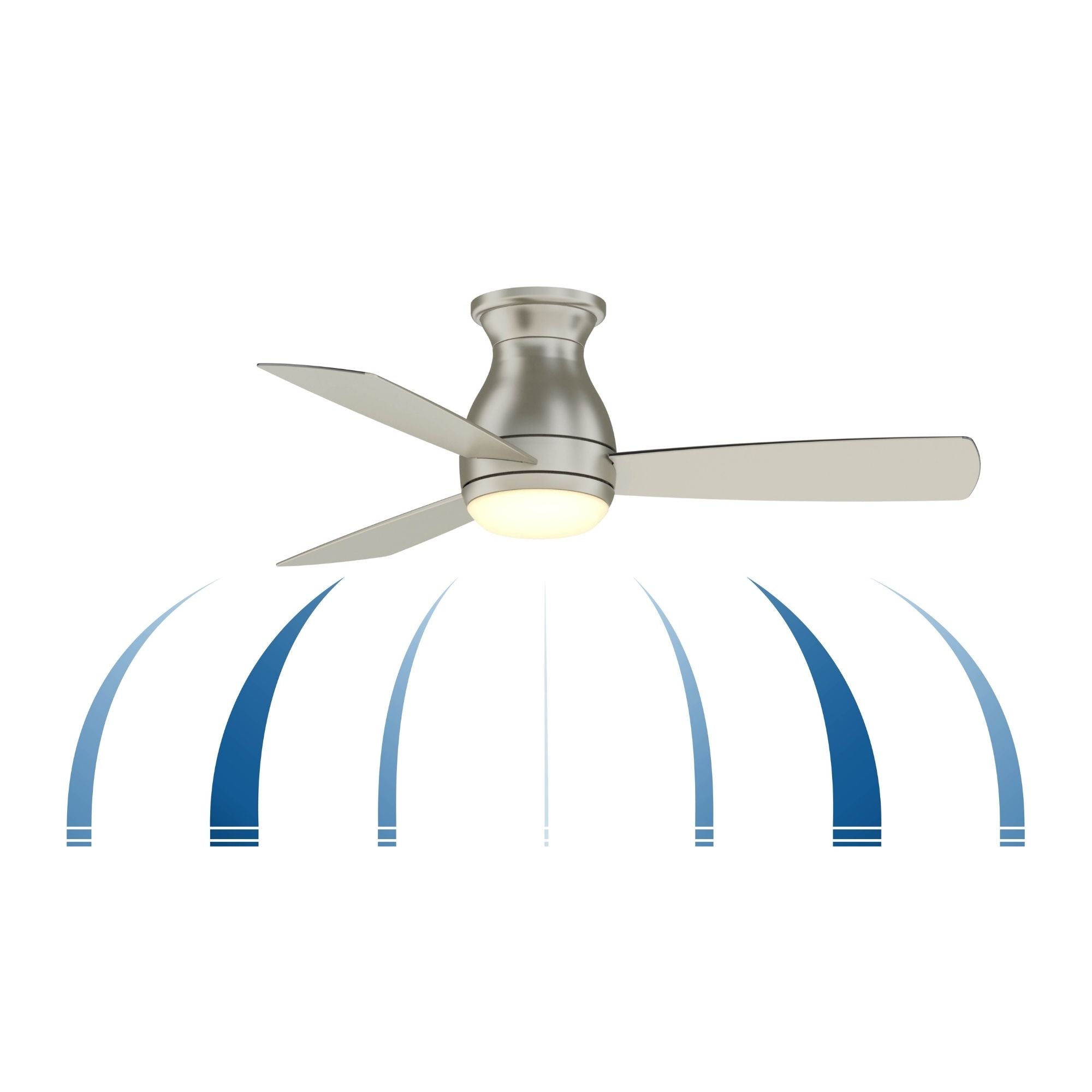 Hugh 44" Brushed Nickel Outdoor LED Hugger Ceiling Fan with Remote