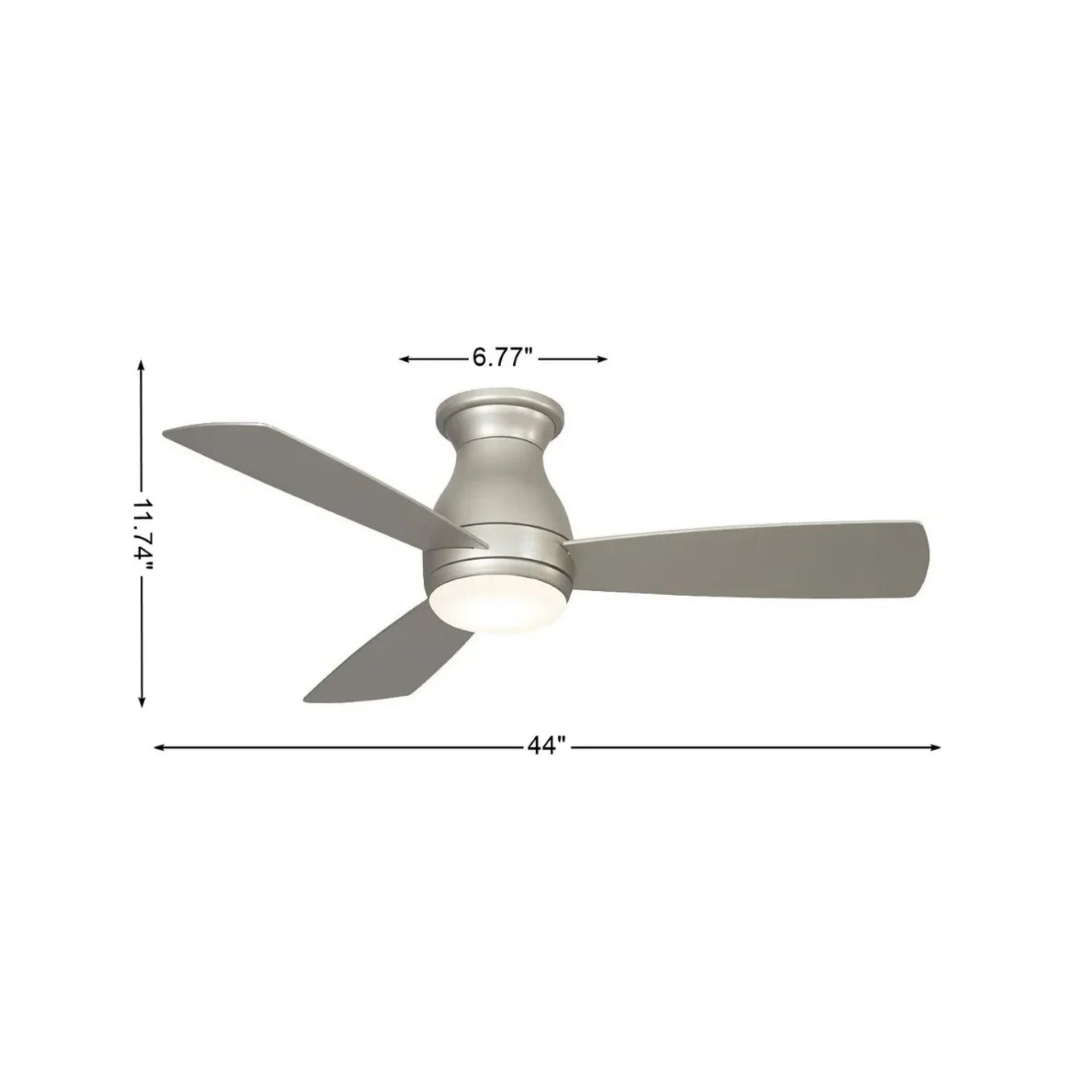 Hugh 44" Brushed Nickel Outdoor LED Hugger Ceiling Fan with Remote