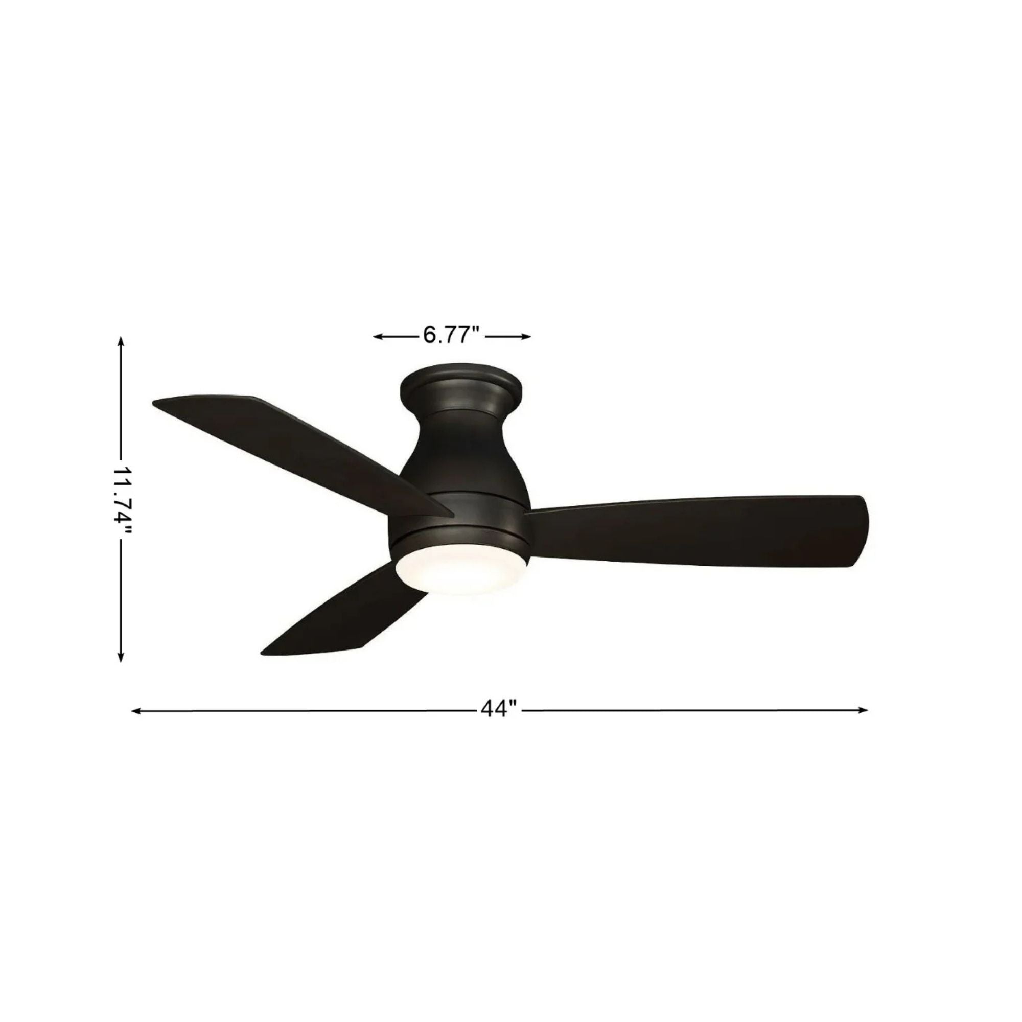 Hugh 44" Dark Bronze Outdoor LED Hugger Ceiling Fan with Remote