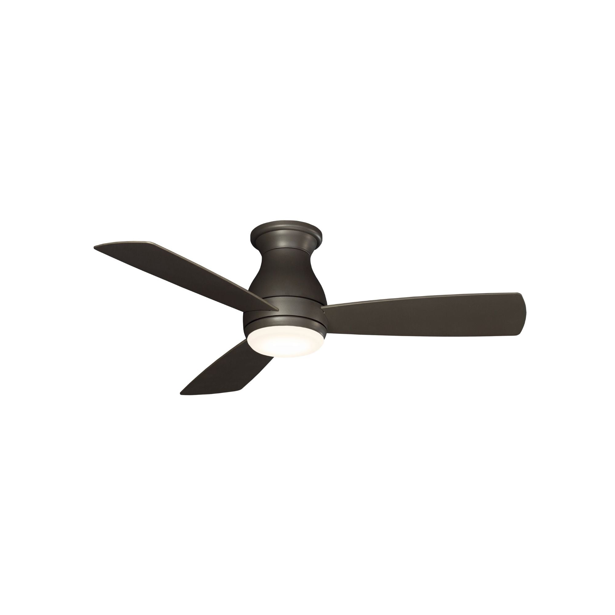 Hugh 44" Matte Greige Outdoor LED Hugger Ceiling Fan with Remote