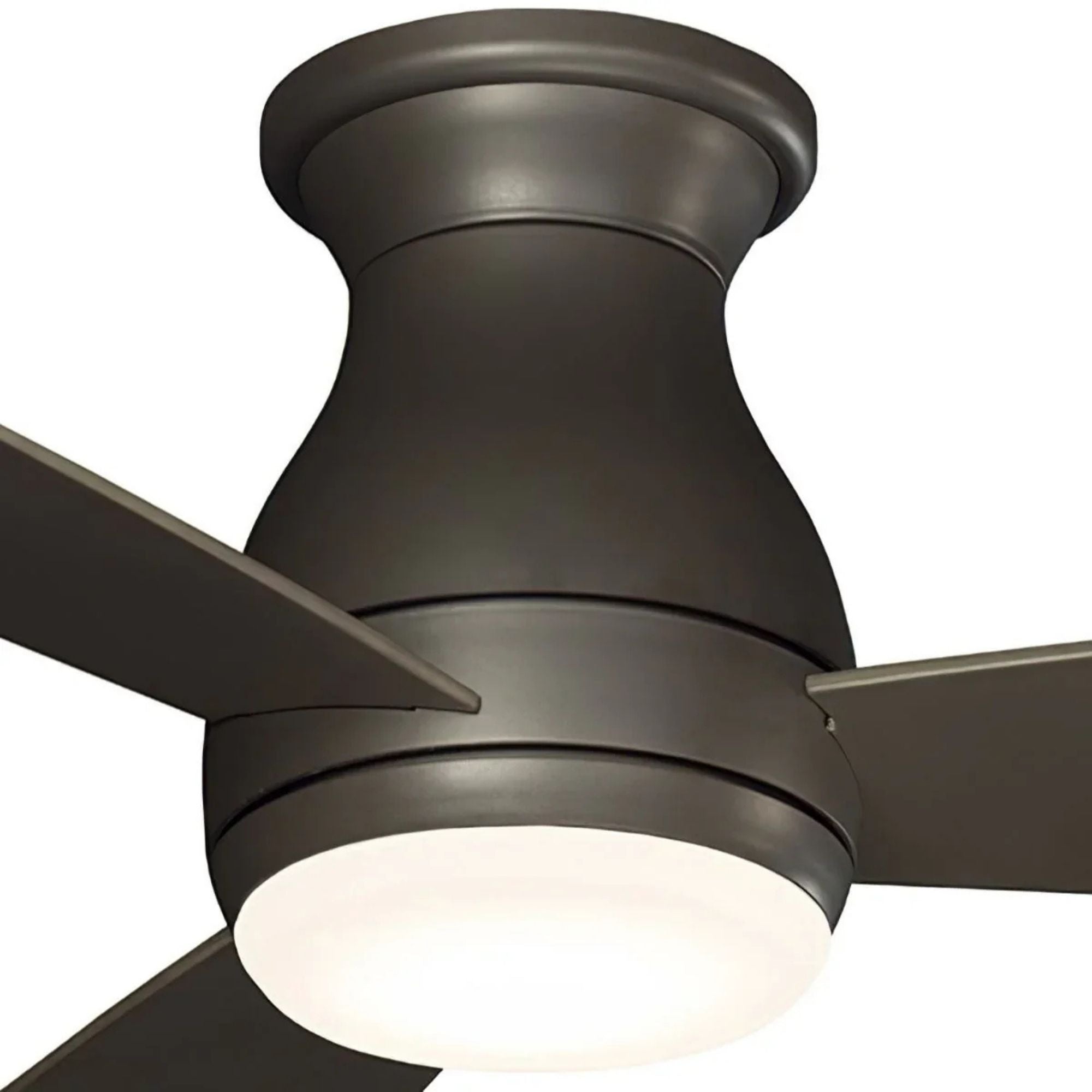 Hugh 44" Matte Greige Outdoor LED Hugger Ceiling Fan with Remote