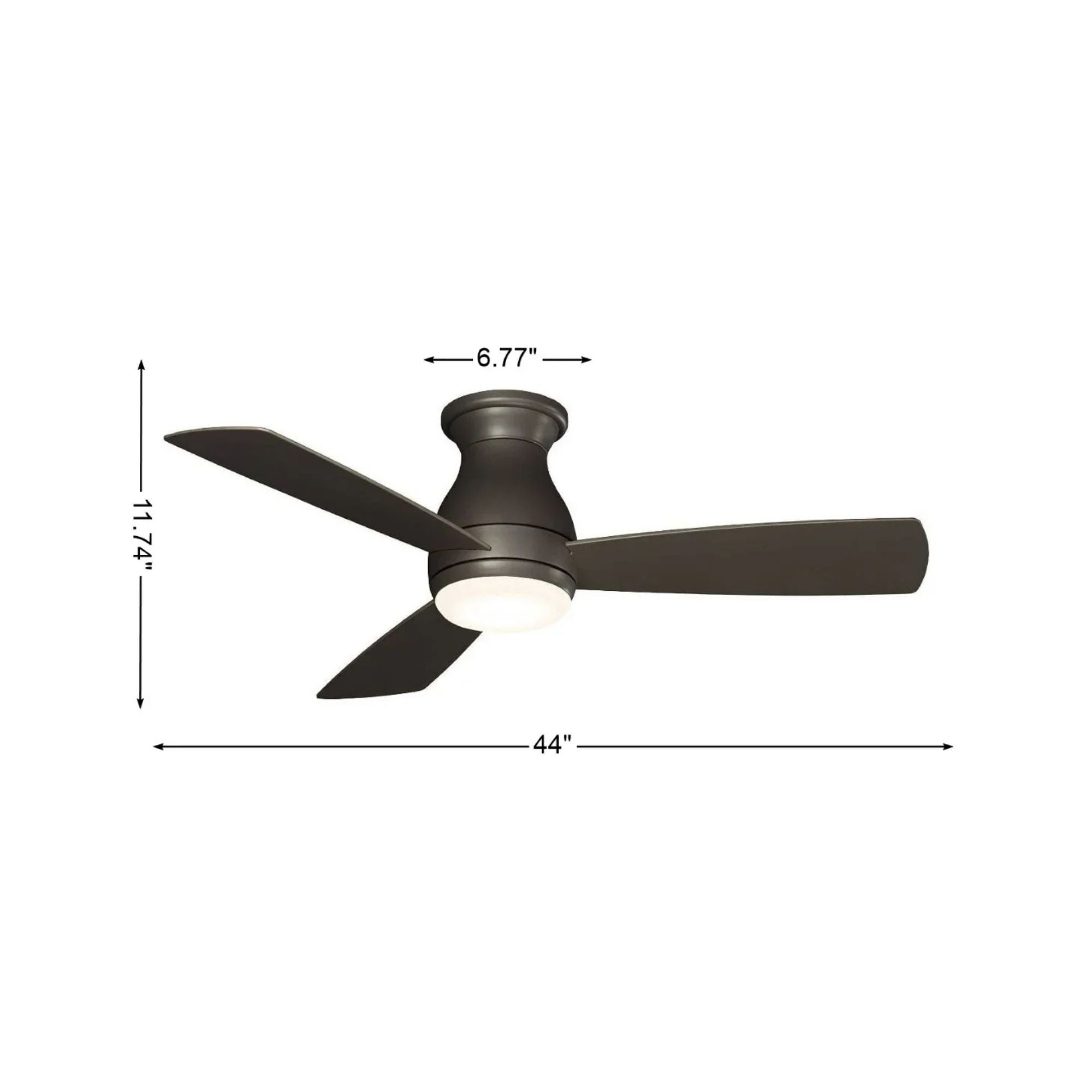 Hugh 44" Matte Greige Outdoor LED Hugger Ceiling Fan with Remote