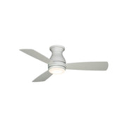 Hugh 44" Matte White Outdoor LED Hugger Ceiling Fan with Remote