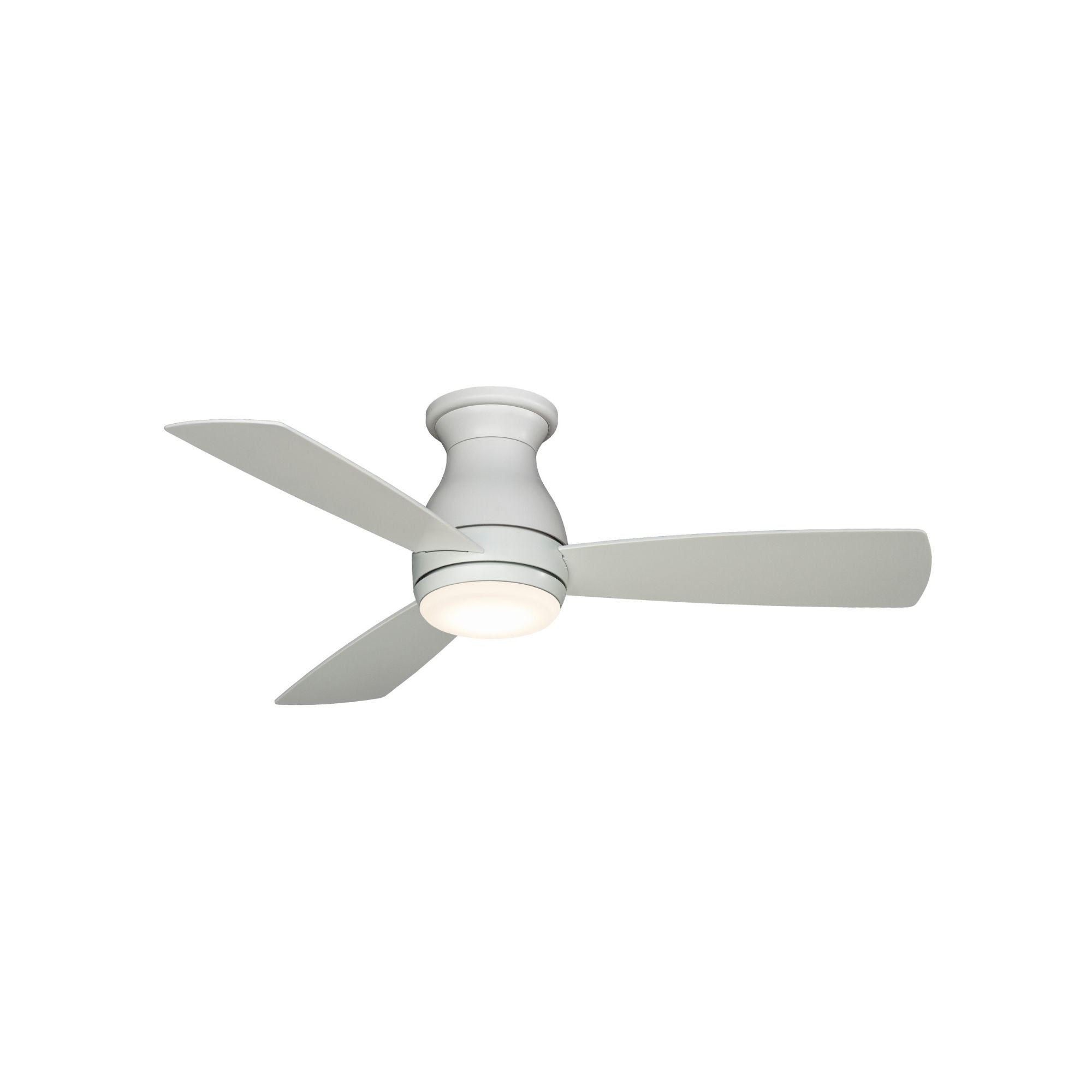 Hugh 44" Matte White Outdoor LED Hugger Ceiling Fan with Remote