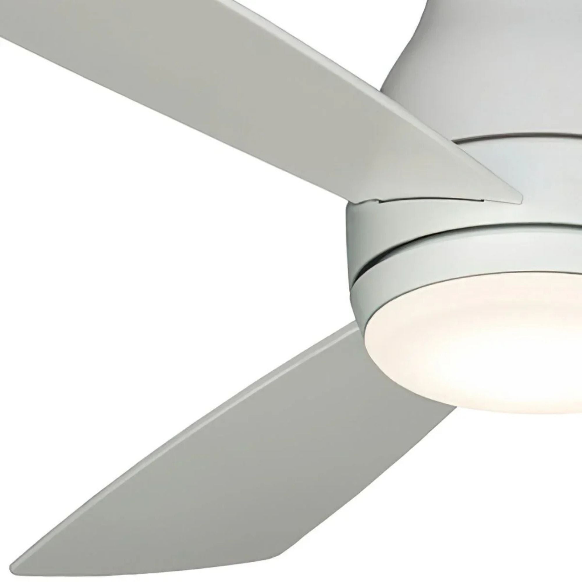 Hugh 44" Matte White Outdoor LED Hugger Ceiling Fan with Remote