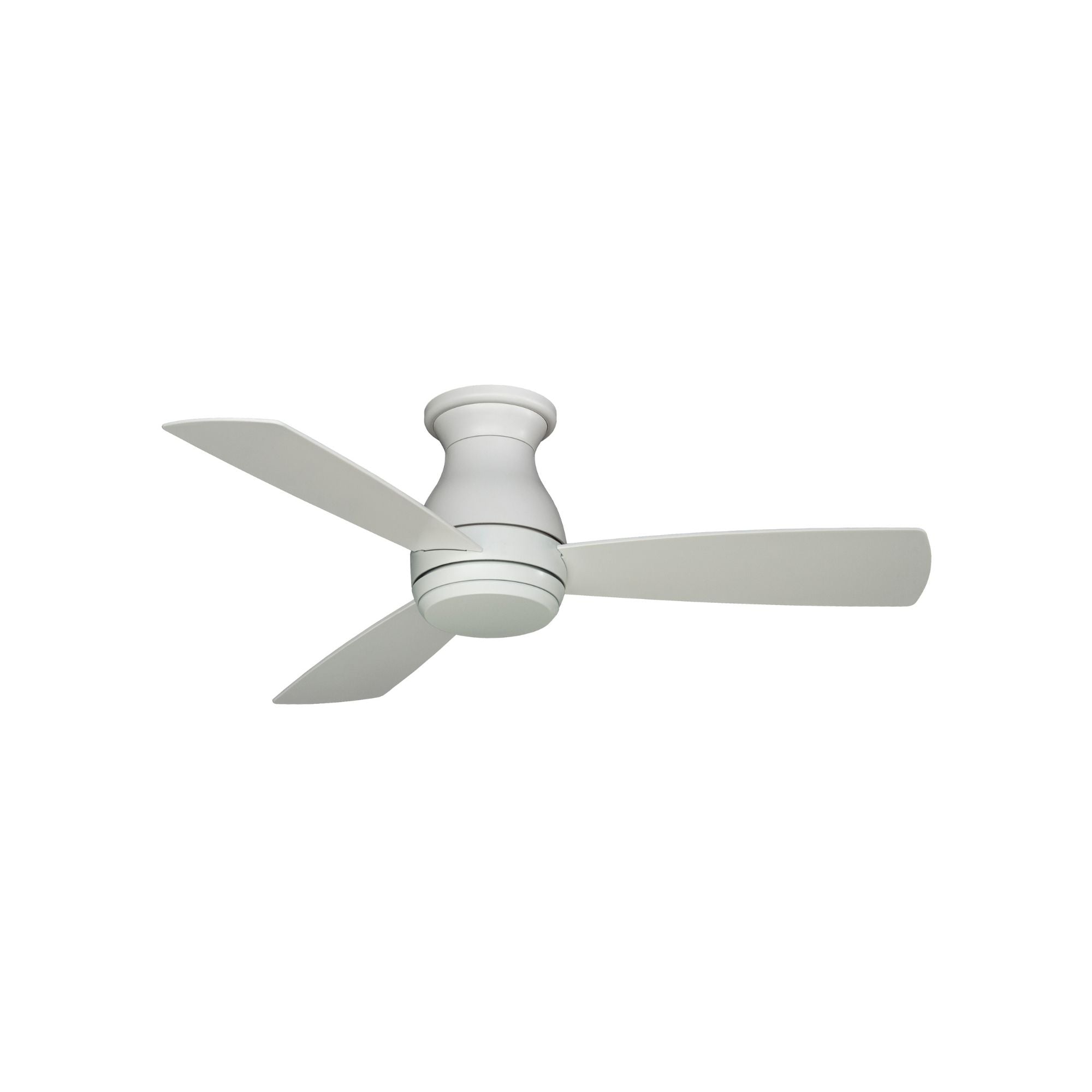 Hugh 44" Matte White Outdoor LED Hugger Ceiling Fan with Remote