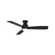 Hugh 52" Black Outdoor LED Hugger Ceiling Fan with Remote