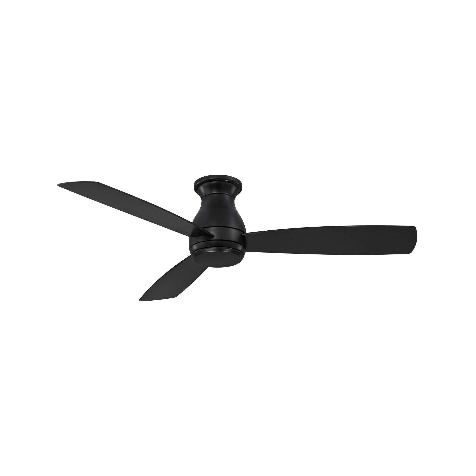 Hugh 52" Black Outdoor LED Hugger Ceiling Fan with Remote