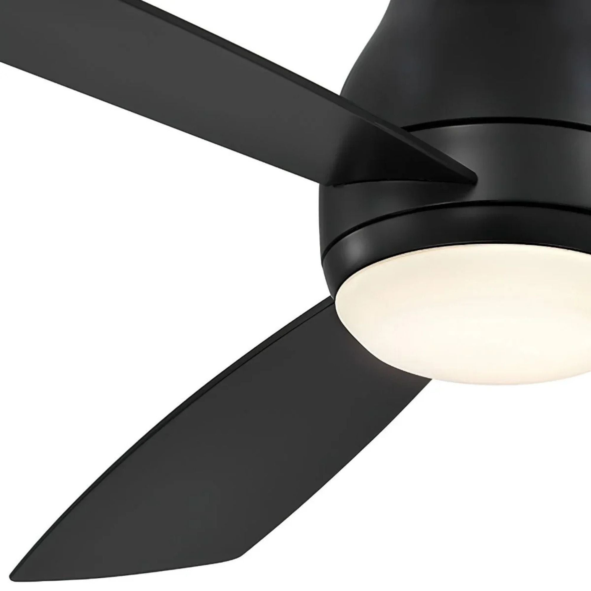 Hugh 52" Black Outdoor LED Hugger Ceiling Fan with Remote