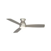 Hugh 52" Brushed Nickel Outdoor LED Hugger Ceiling Fan with Remote