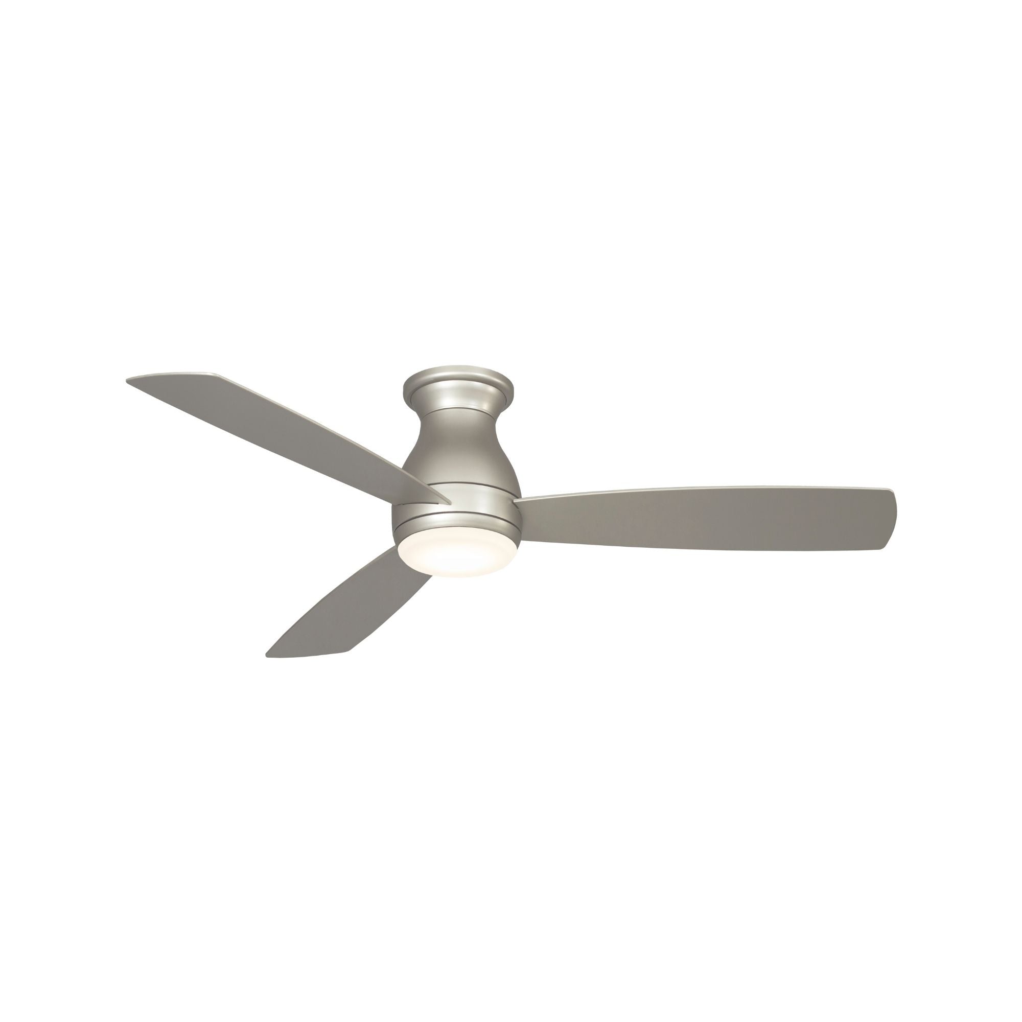 Hugh 52" Brushed Nickel Outdoor LED Hugger Ceiling Fan with Remote