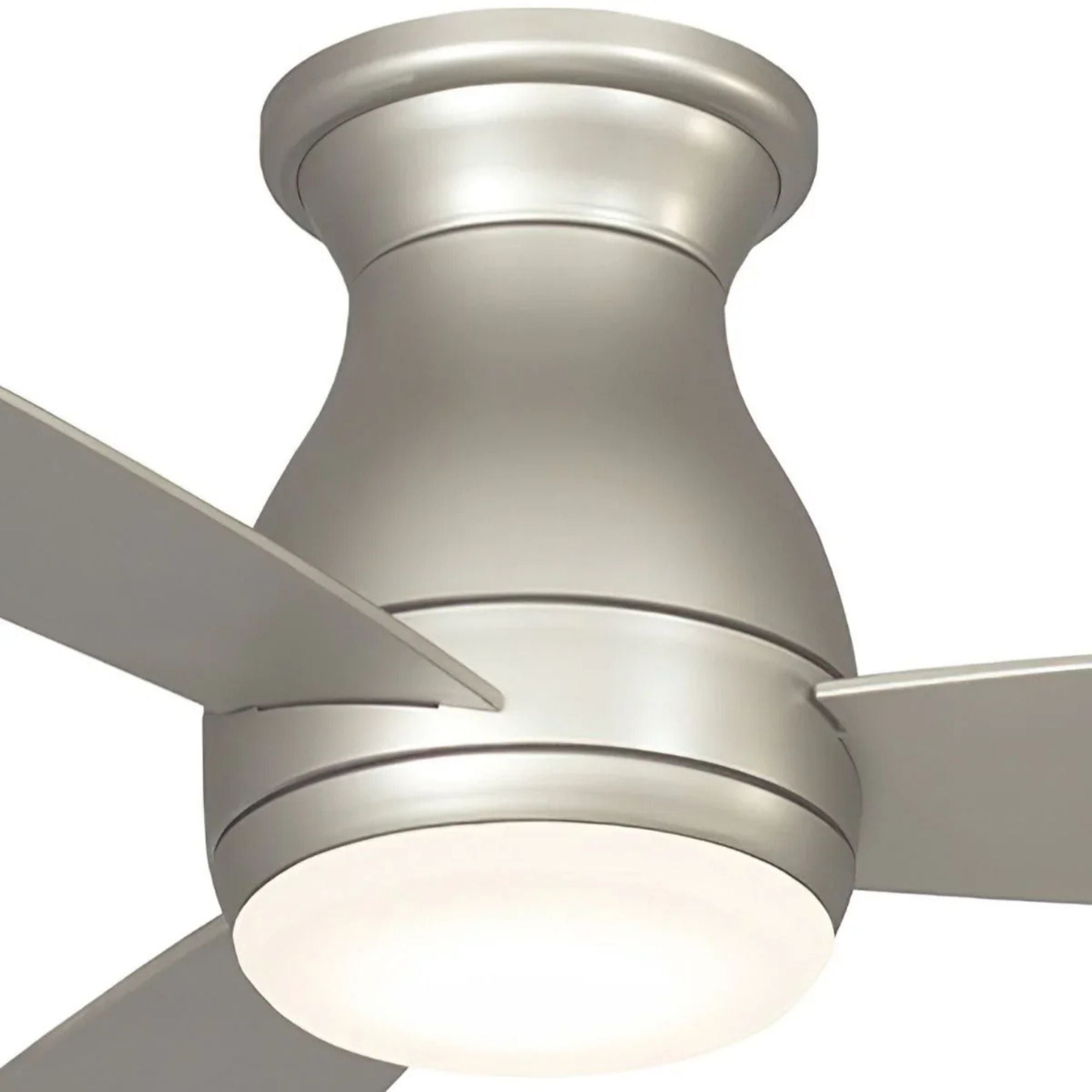 Hugh 52" Brushed Nickel Outdoor LED Hugger Ceiling Fan with Remote