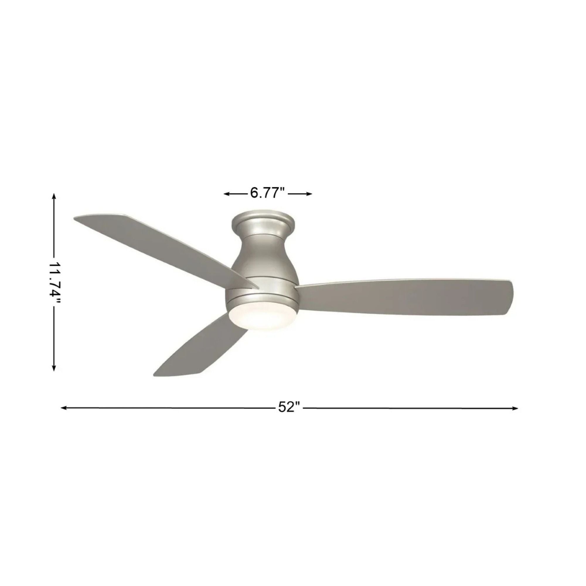Hugh 52" Brushed Nickel Outdoor LED Hugger Ceiling Fan with Remote